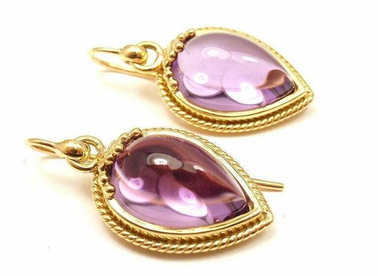 Temple St Clair Jewelry & Watches:Fine Jewelry:Earrings New! Authentic Temple St. Clair 18k Yellow Gold Chinese Bead Amethyst Earrings