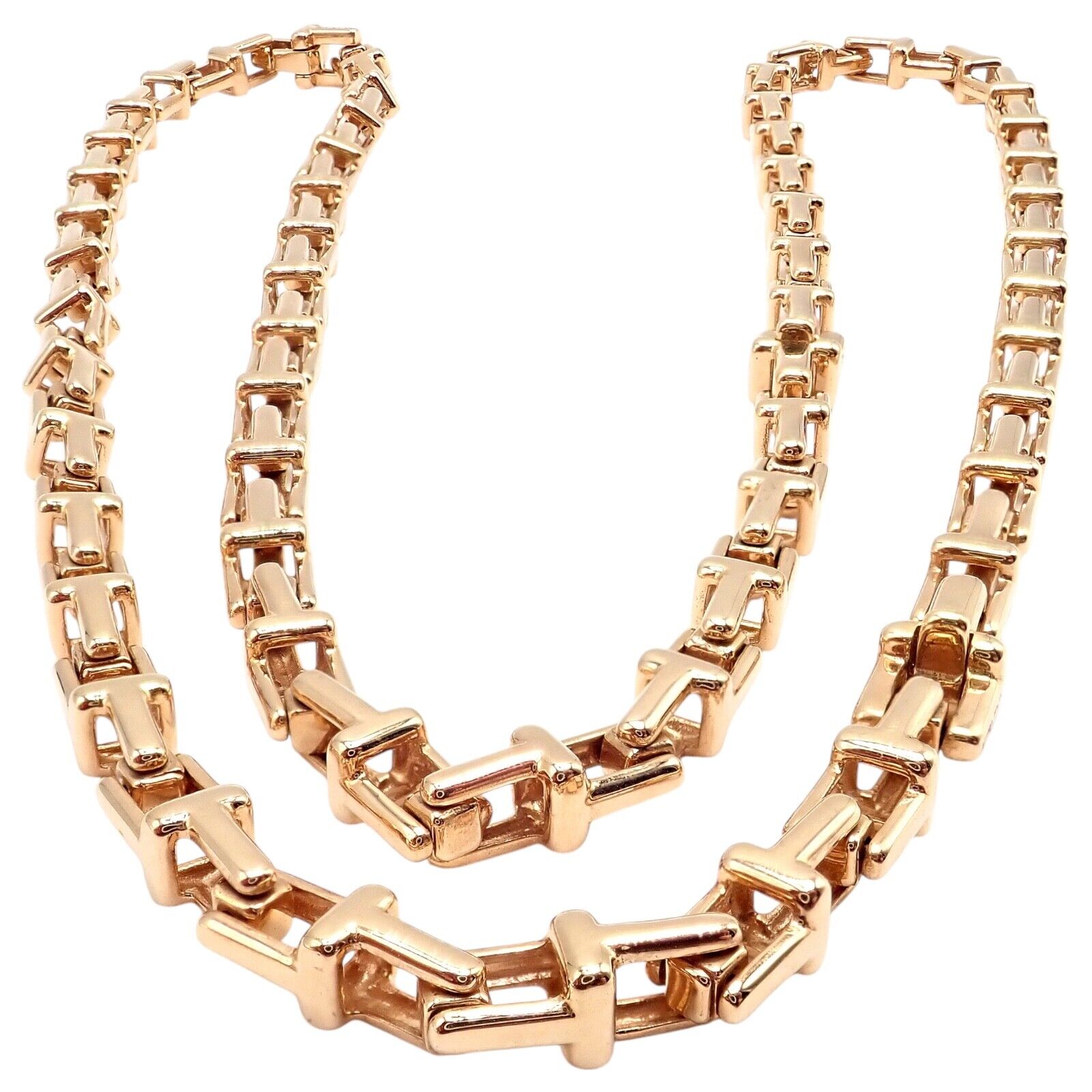 Rose Gold Necklace Tiffany Link Chain Authentic! Tiffany Co 18k