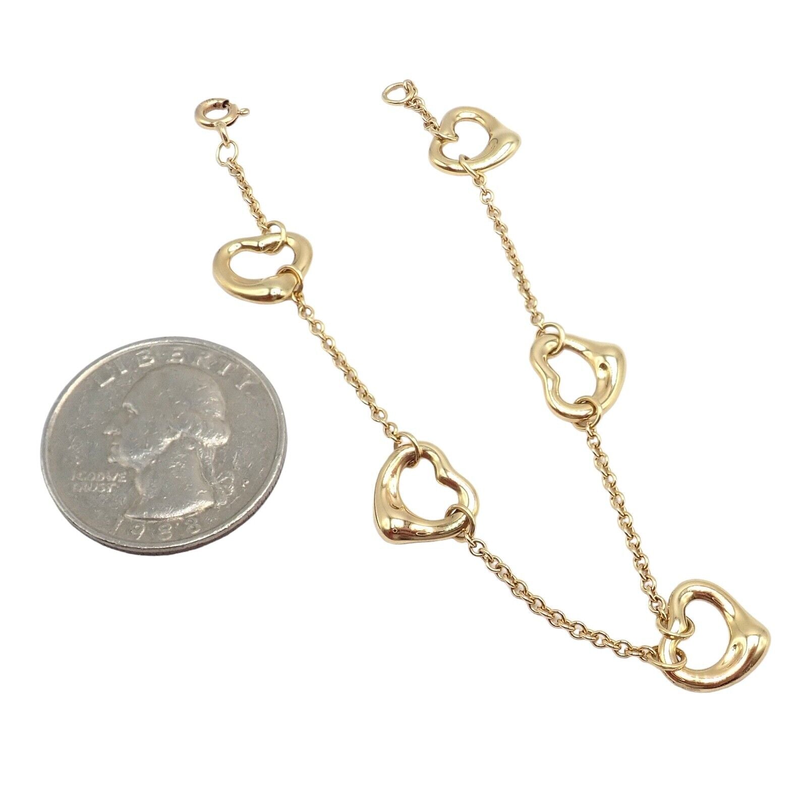 Tiffany & Co. Jewelry & Watches:Fine Jewelry:Bracelets & Charms Vintage Tiffany & Co. 18k Yellow Gold Peretti 5 Loving Heart Bracelet