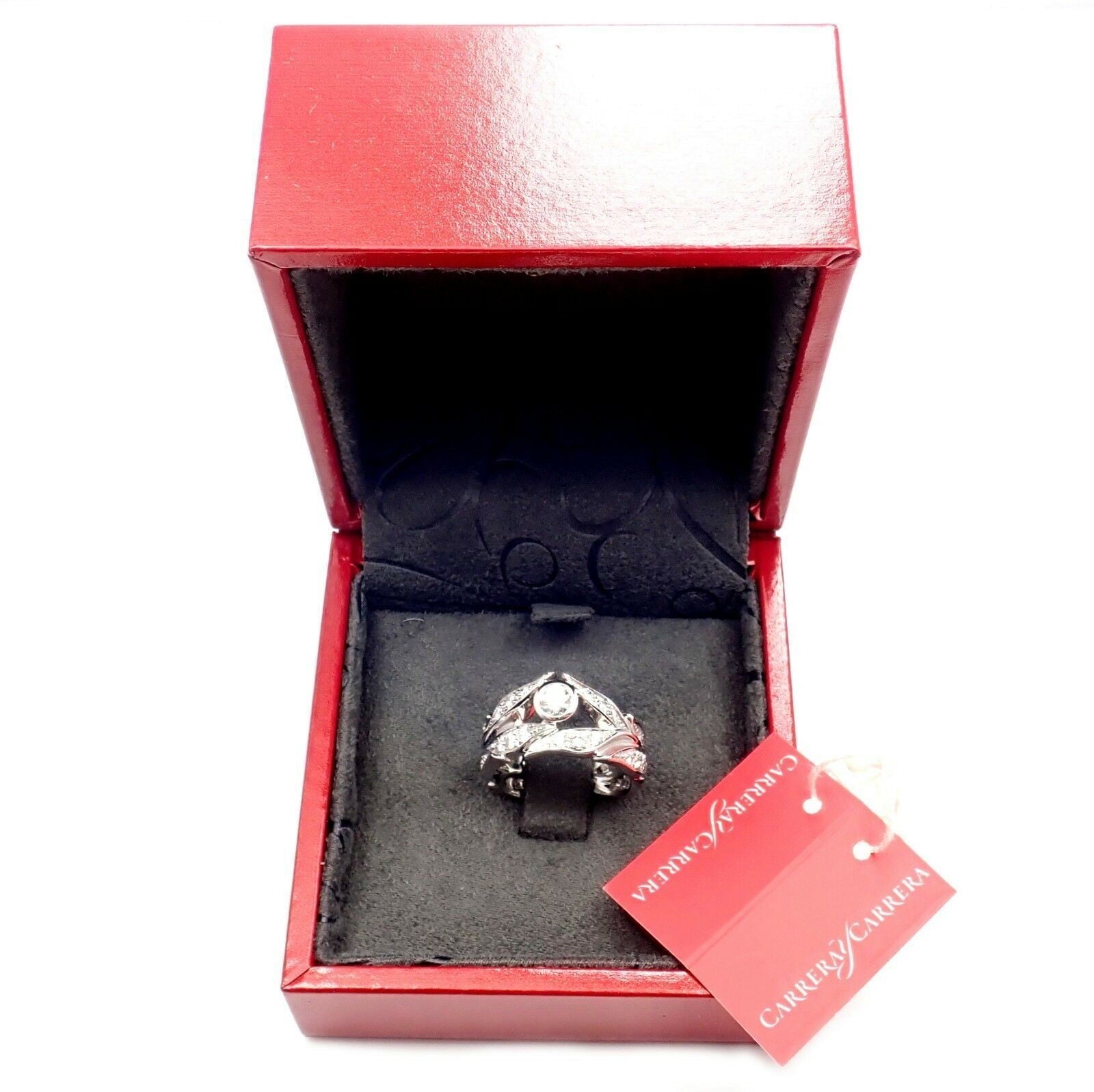 Damiani Jewelry & Watches:Vintage & Antique Jewelry:Rings Authentic Carrera Y Carrera 18k Mi Princes Greco Roman Diamond Crown Ring Size 6