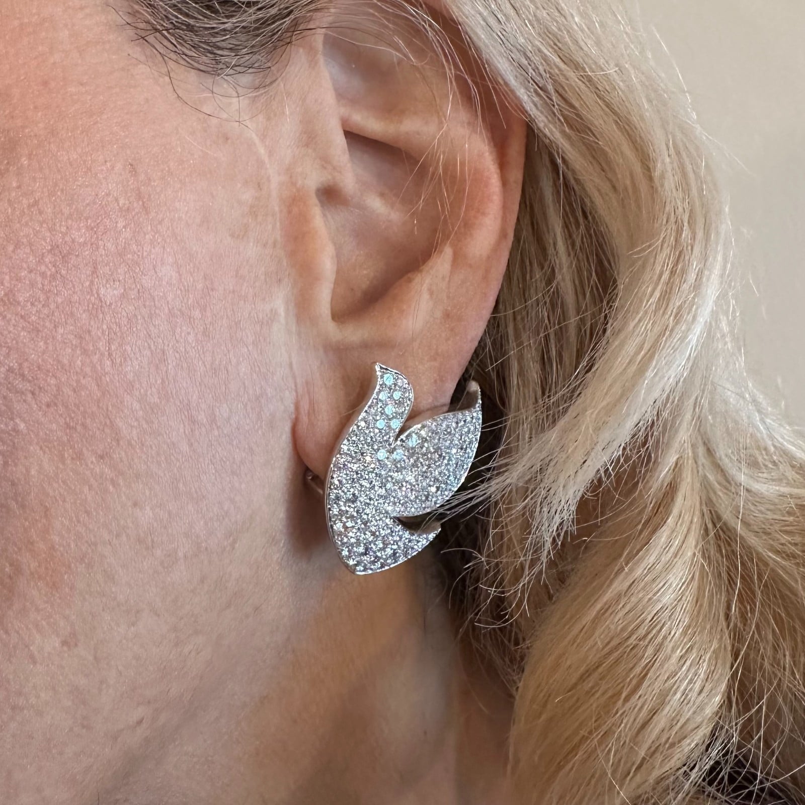 Cartier Jewelry & Watches:Fine Jewelry:Earrings Authentic! Cartier Colombe Dove Of Peace 18k White Gold Diamond Earrings Paper