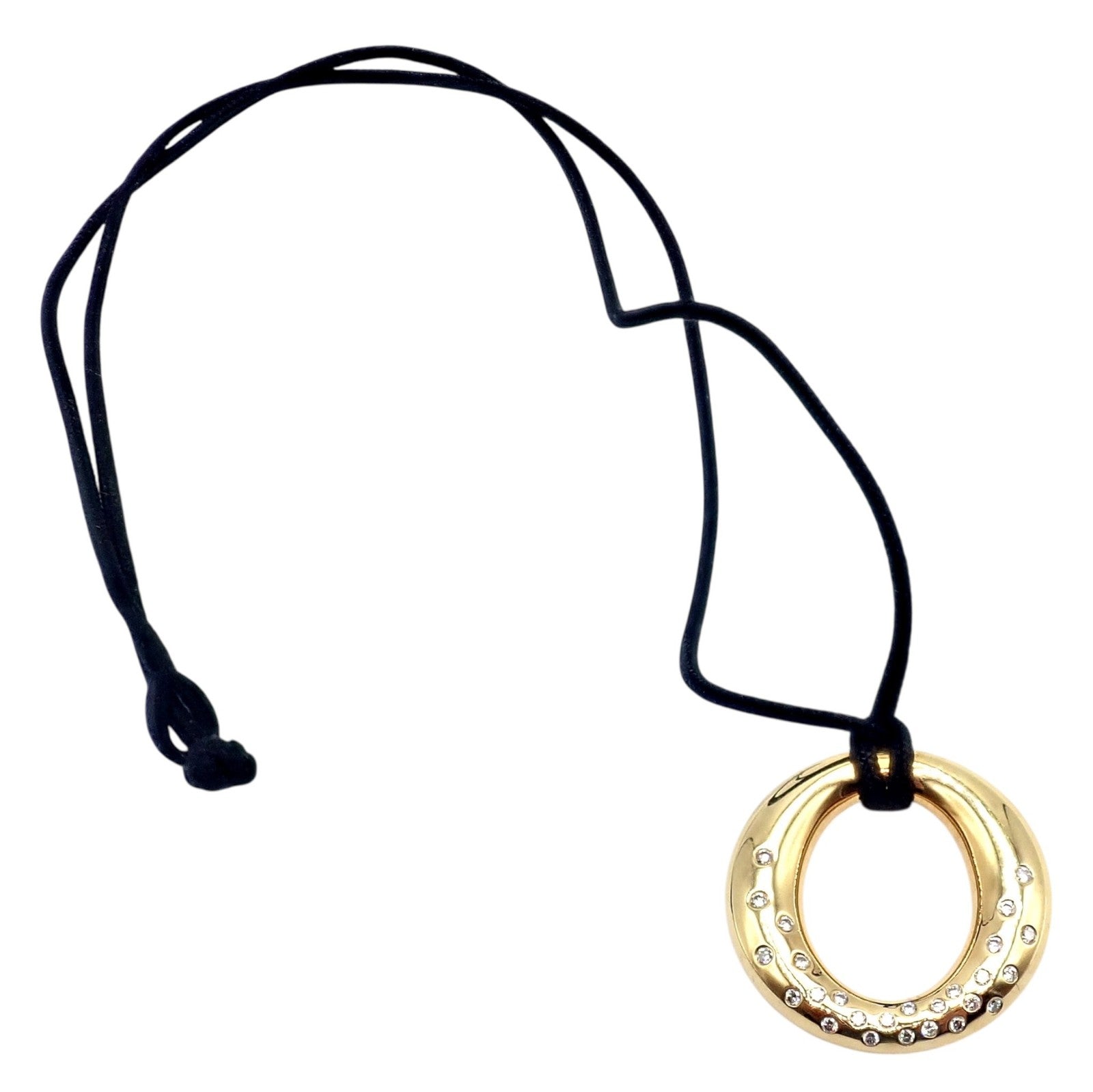 Authentic! Tiffany & Co 18k Yellow Gold Peretti 25mm Diamond Sevillana Necklace | Fortrove