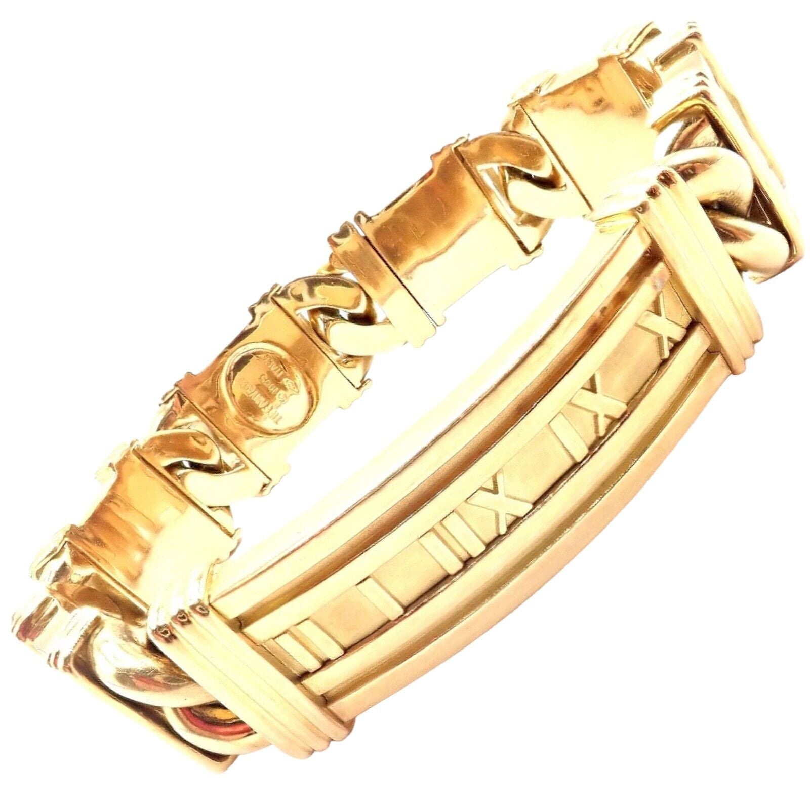 Vintage! Authentic Tiffany & Co Atlas 18k Yellow Gold Link Bracelet 1995 | Fortrove