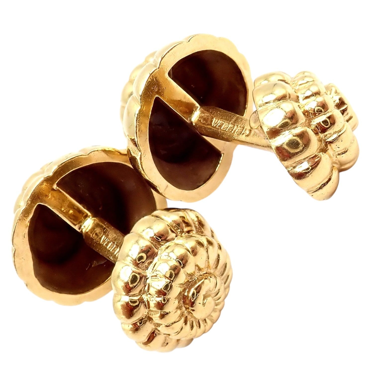 David Webb Jewelry & Watches:Men's Jewelry:Cufflinks Rare! David Webb 18k Yellow Gold Nautilus Shell Classic Cufflinks