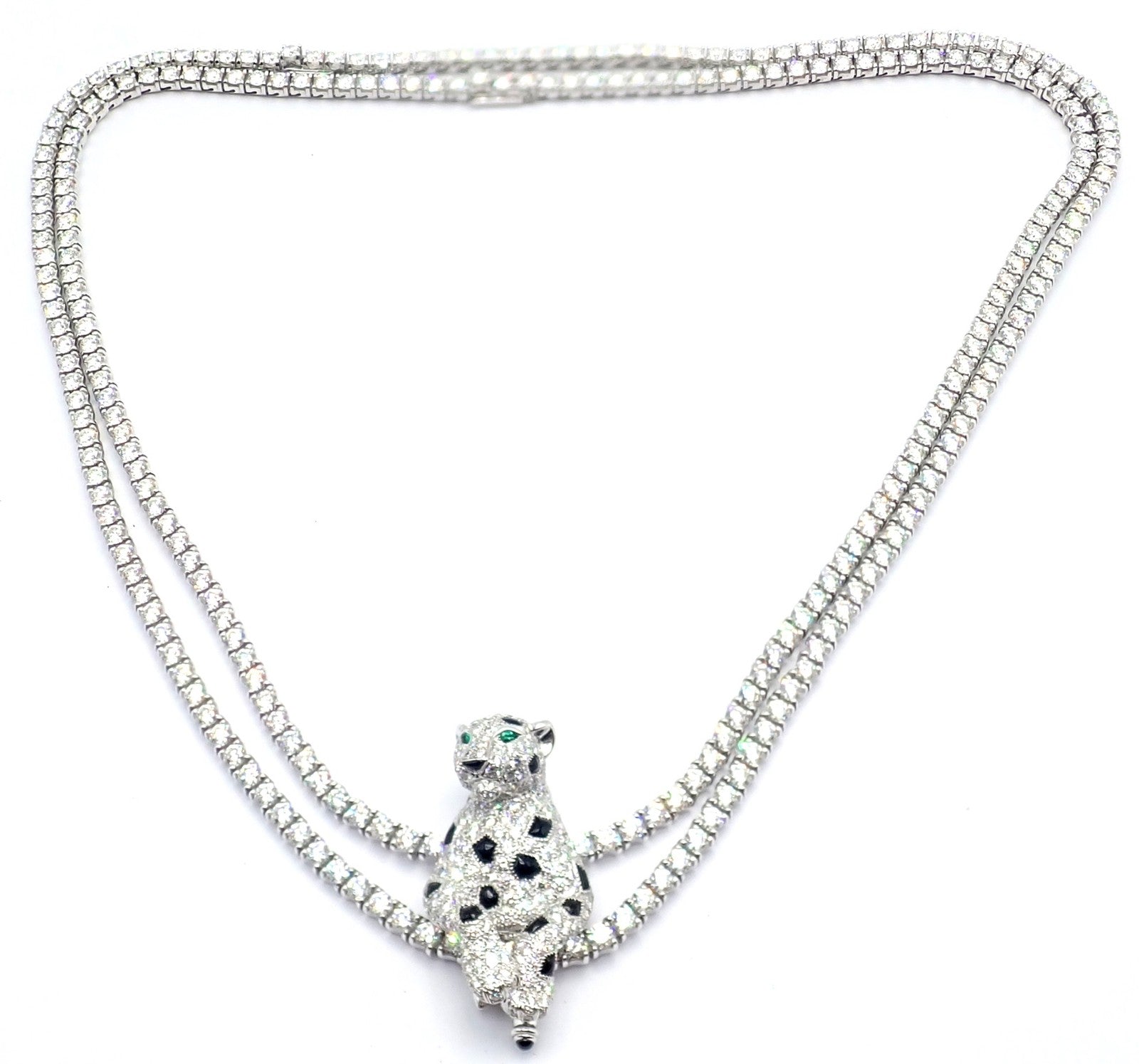 Panthere de Cartier Panther 18k Gold Multi-Wear Paved Diamond Necklace Paper Box | Fortrove