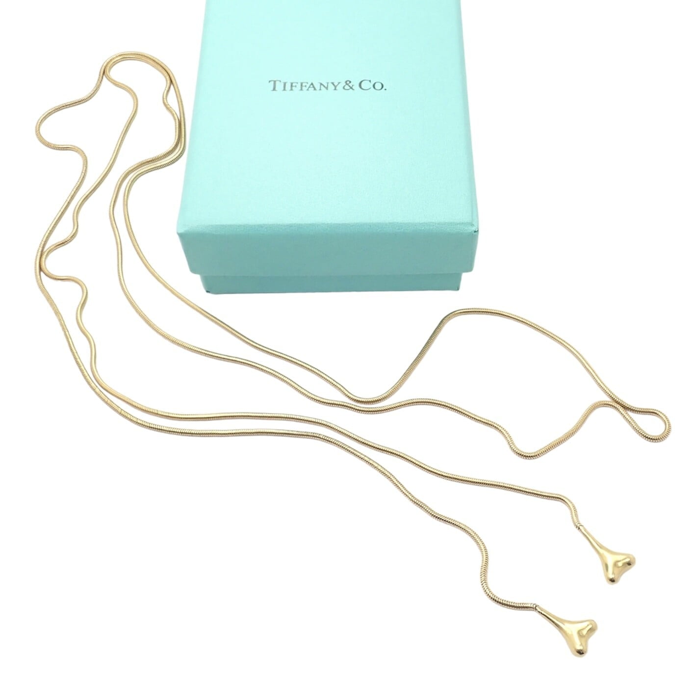 Authentic! Vintage Tiffany & Co 18k Yellow Gold 51" Extra Long Ginkgo Necklace | Fortrove