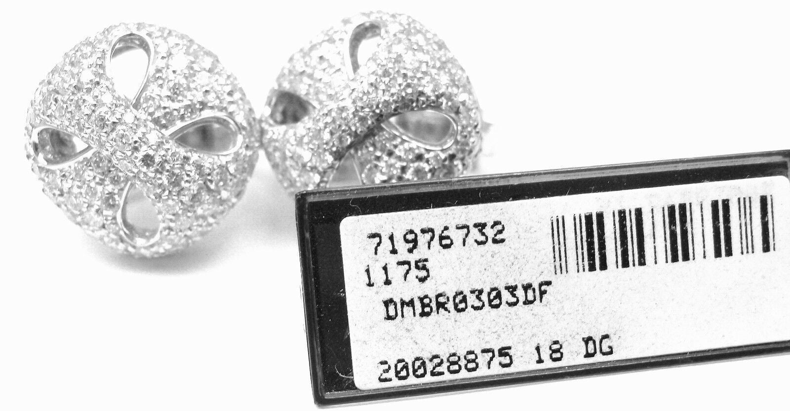 New Authentic Damiani 18k White Gold 3.03 ct Diamond Earrings | Fortrove