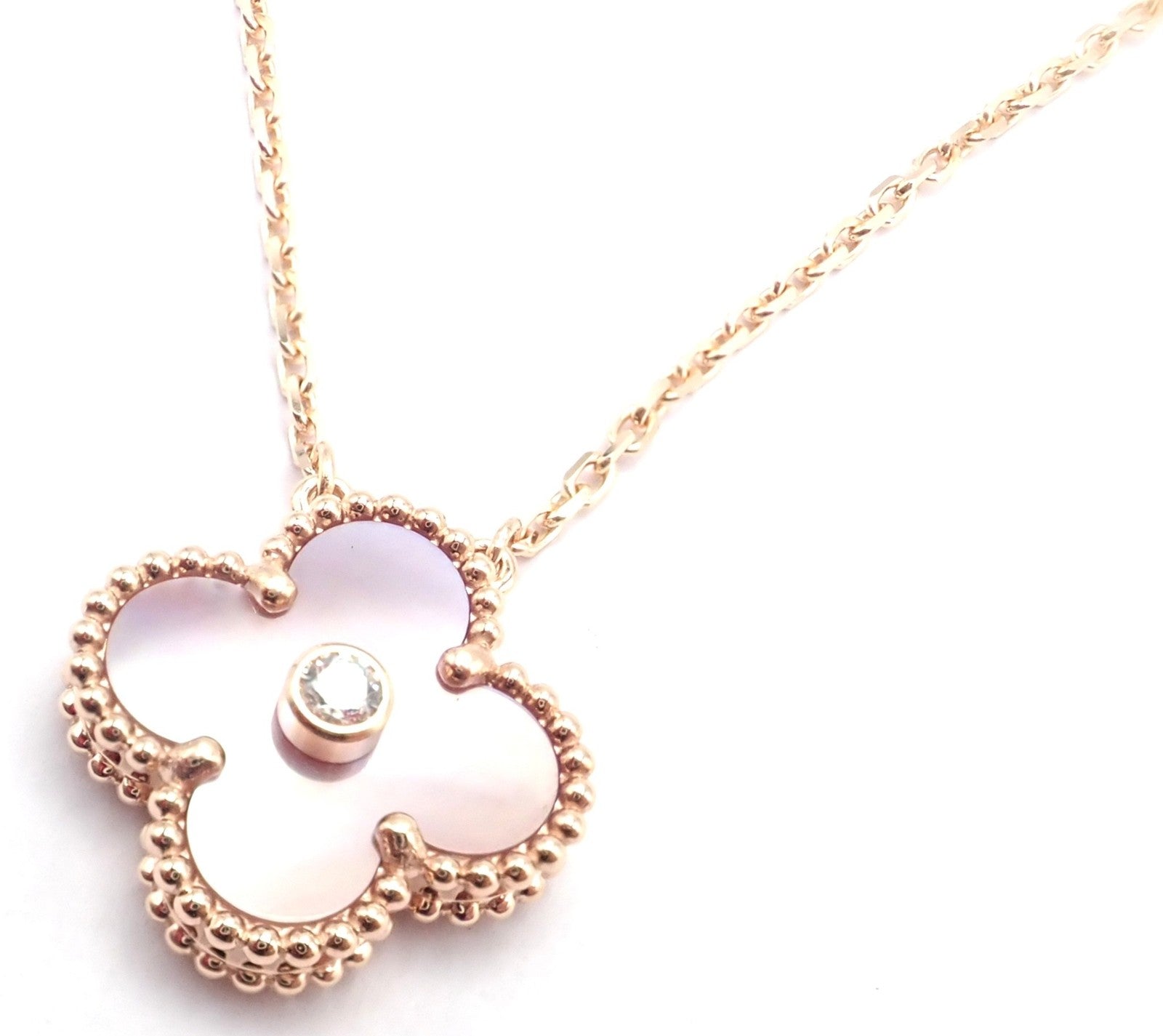 Van Cleef & Arpels Jewelry & Watches:Fine Jewelry:Necklaces & Pendants Van Cleef & Arpels Diamond 18k Vintage Alhambra Pink MOP Holiday 2025 Necklace