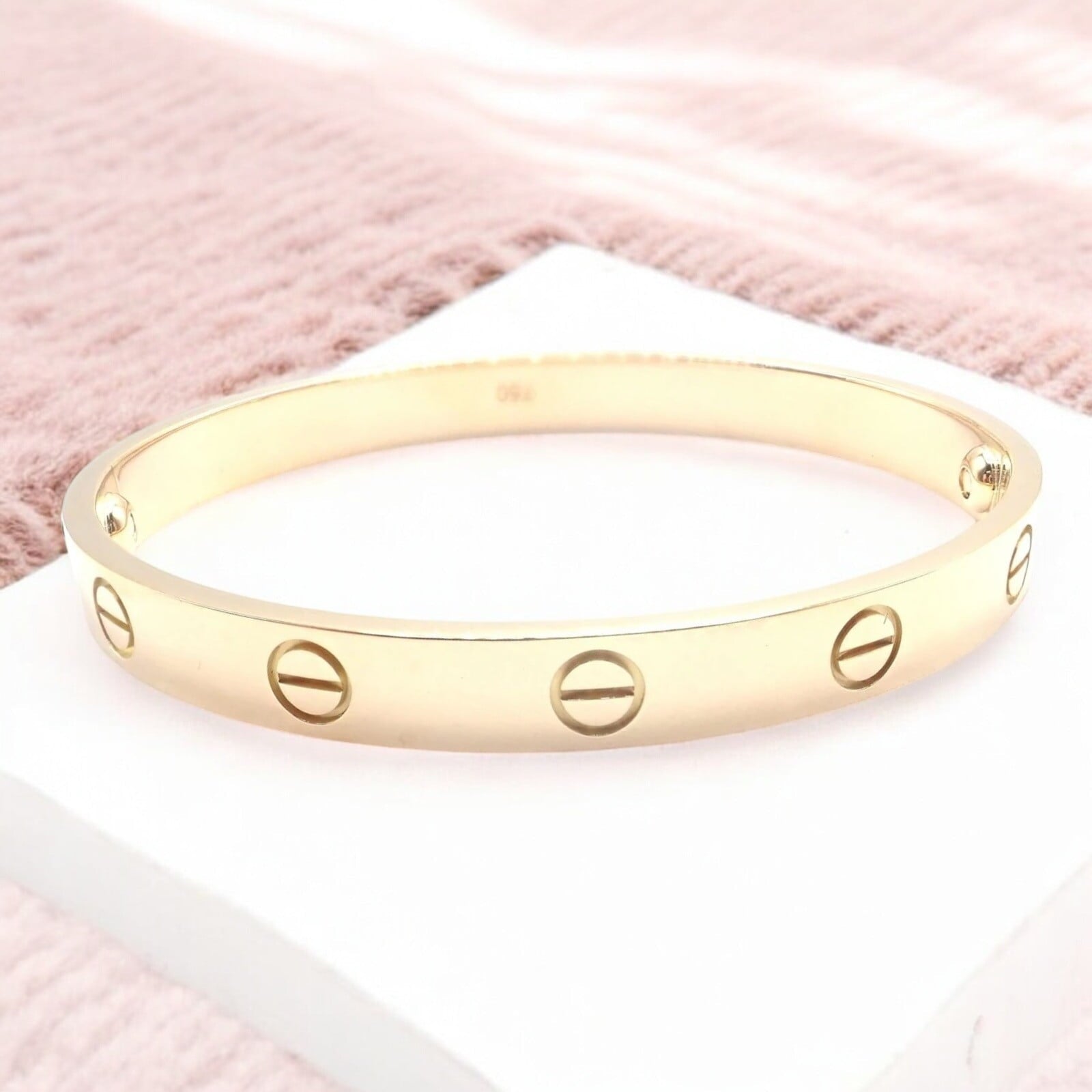 Cartier Jewelry & Watches:Fine Jewelry:Bracelets & Charms Authentic! Cartier 18k Yellow Gold Love Bangle Bracelet Size 19 Paper