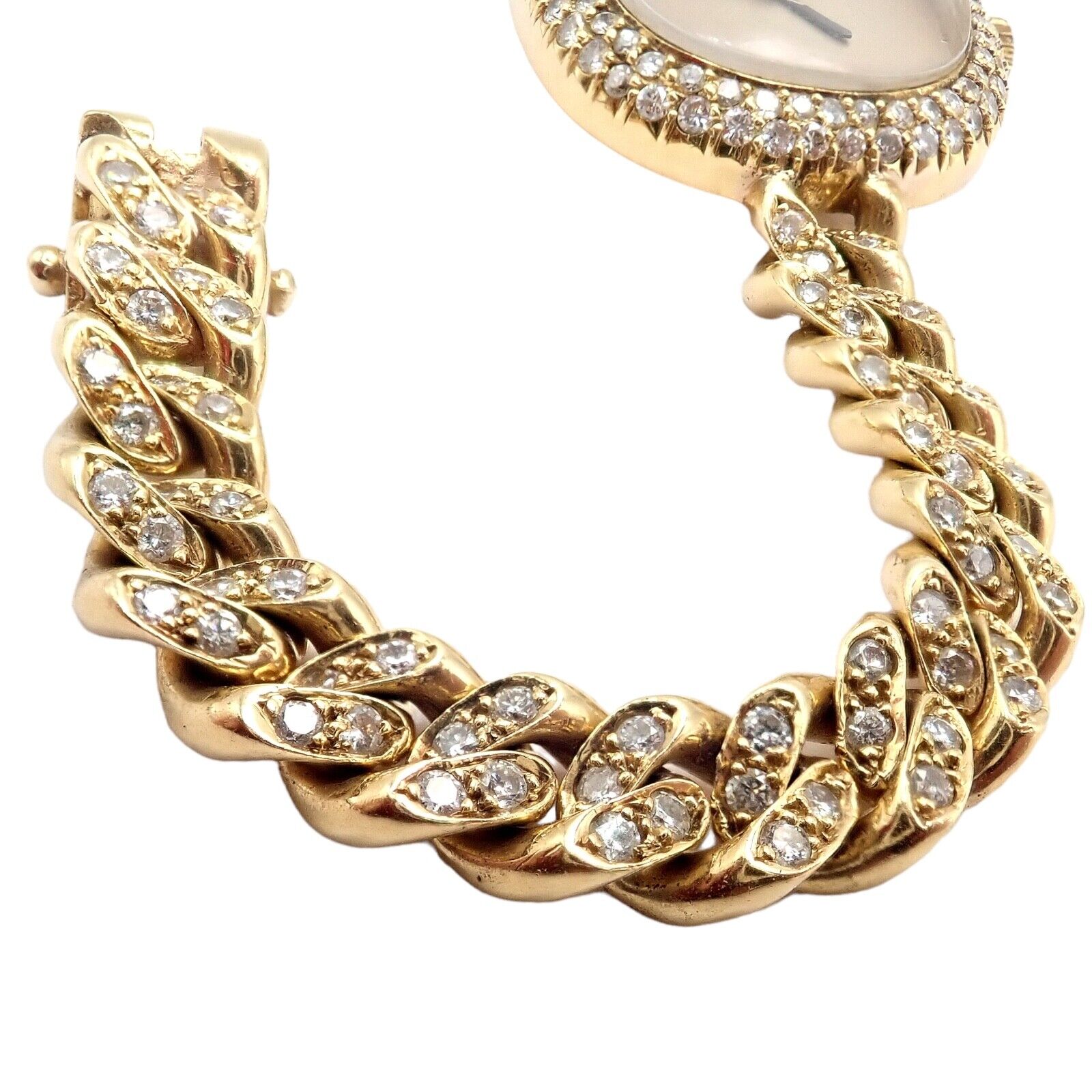 Vintage! Gucci 18k Yellow Gold 3ctw Diamond Manual Wind Ladies Watch | Fortrove