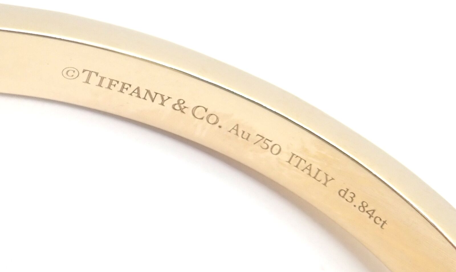 Authentic! Tiffany & Co 18k Yellow Gold Diamond T1 Wide Hinged Bangle Bracelet | Fortrove