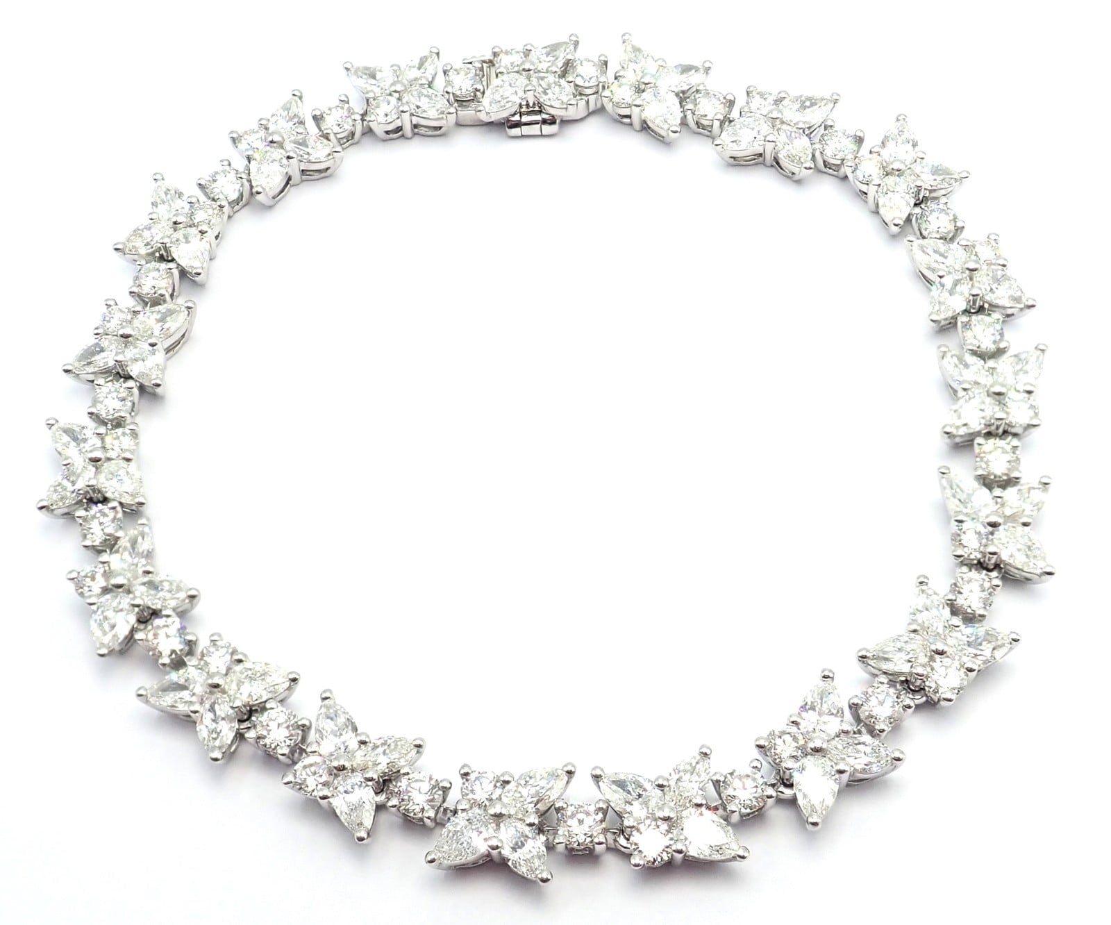 Tiffany & Co. Jewelry & Watches:Fine Jewelry:Bracelets & Charms Authentic! Tiffany & Co Victoria Platinum Diamond Mixed Cluster Bracelet