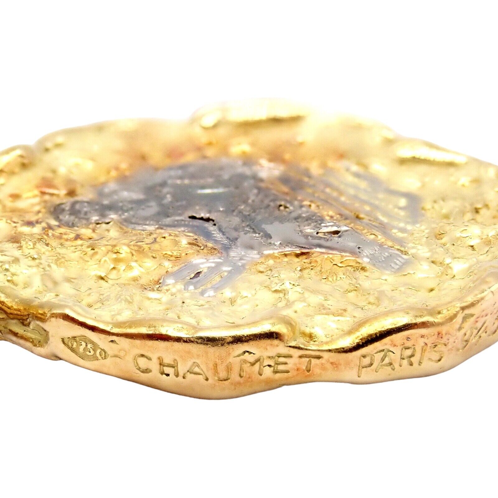 Rare! Vintage Chaumet Paris 18k Yellow Gold Zodiac Aquarius Pendant Medallion | Fortrove