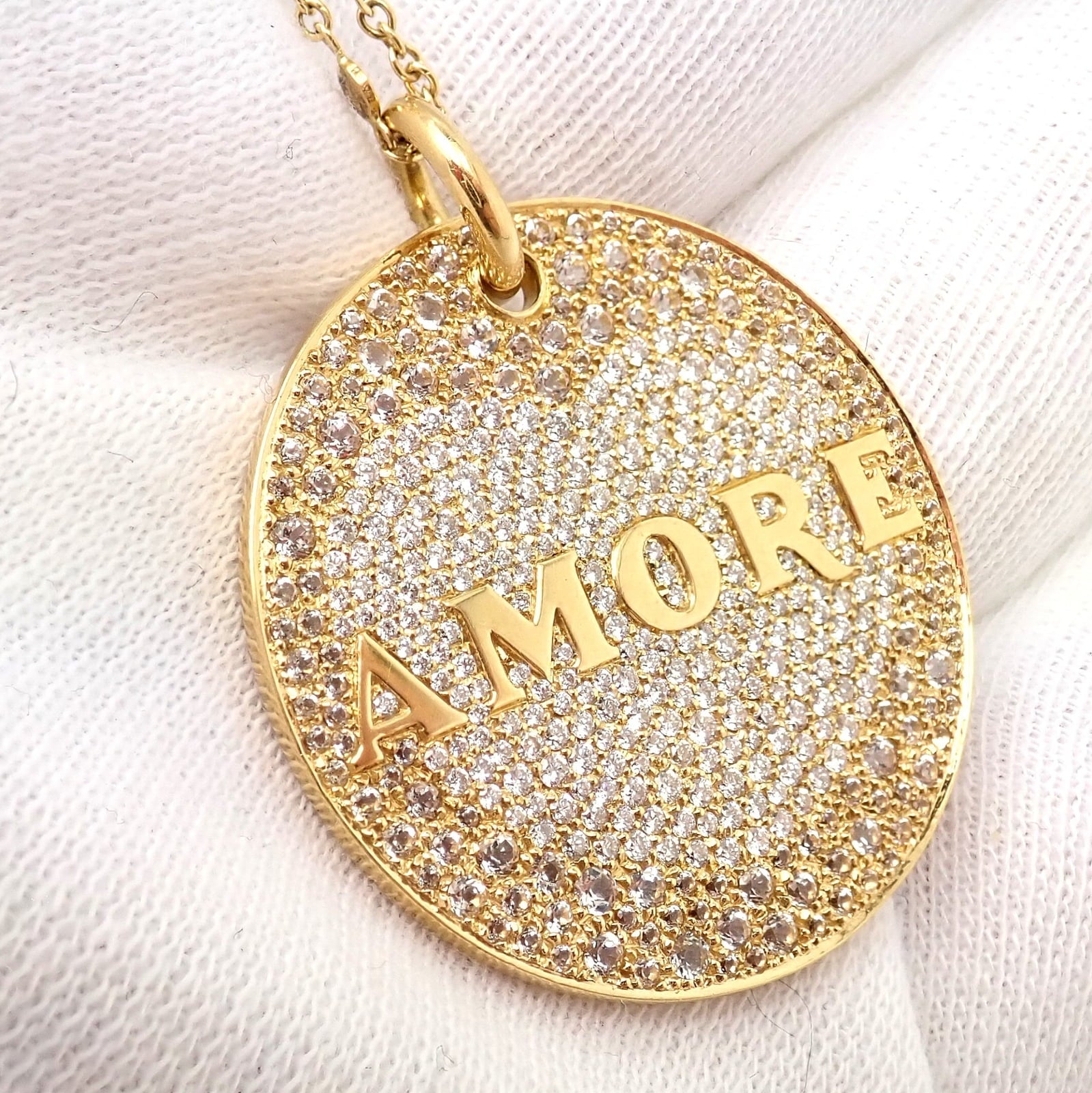 Pasquale Bruni Jewelry & Watches:Fine Jewelry:Necklaces & Pendants Pasquale Bruni 18k Yellow Gold Large Diamond + Sapphire Amore Pendant Necklace