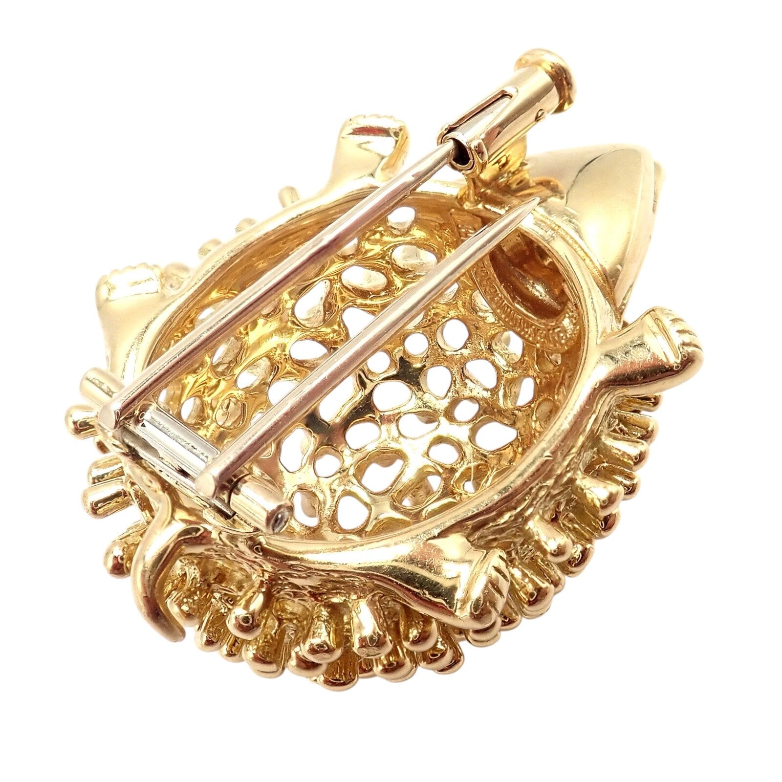 Vintage! Tiffany & Co Schlumberger 18k Yellow Gold Hedgehog Ruby Brooch Pin | Fortrove