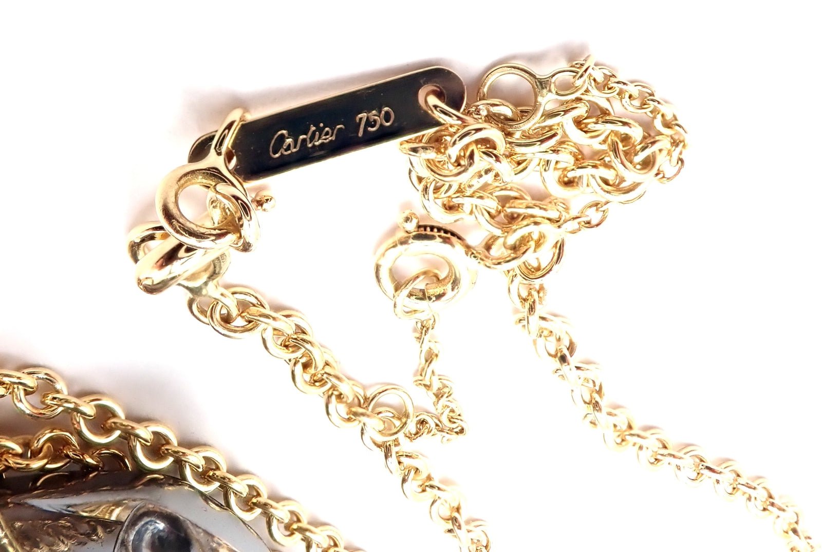 Authentic Panthere de Cartier Panther 18k Yellow Gold & Silverium Necklace Paper | Fortrove