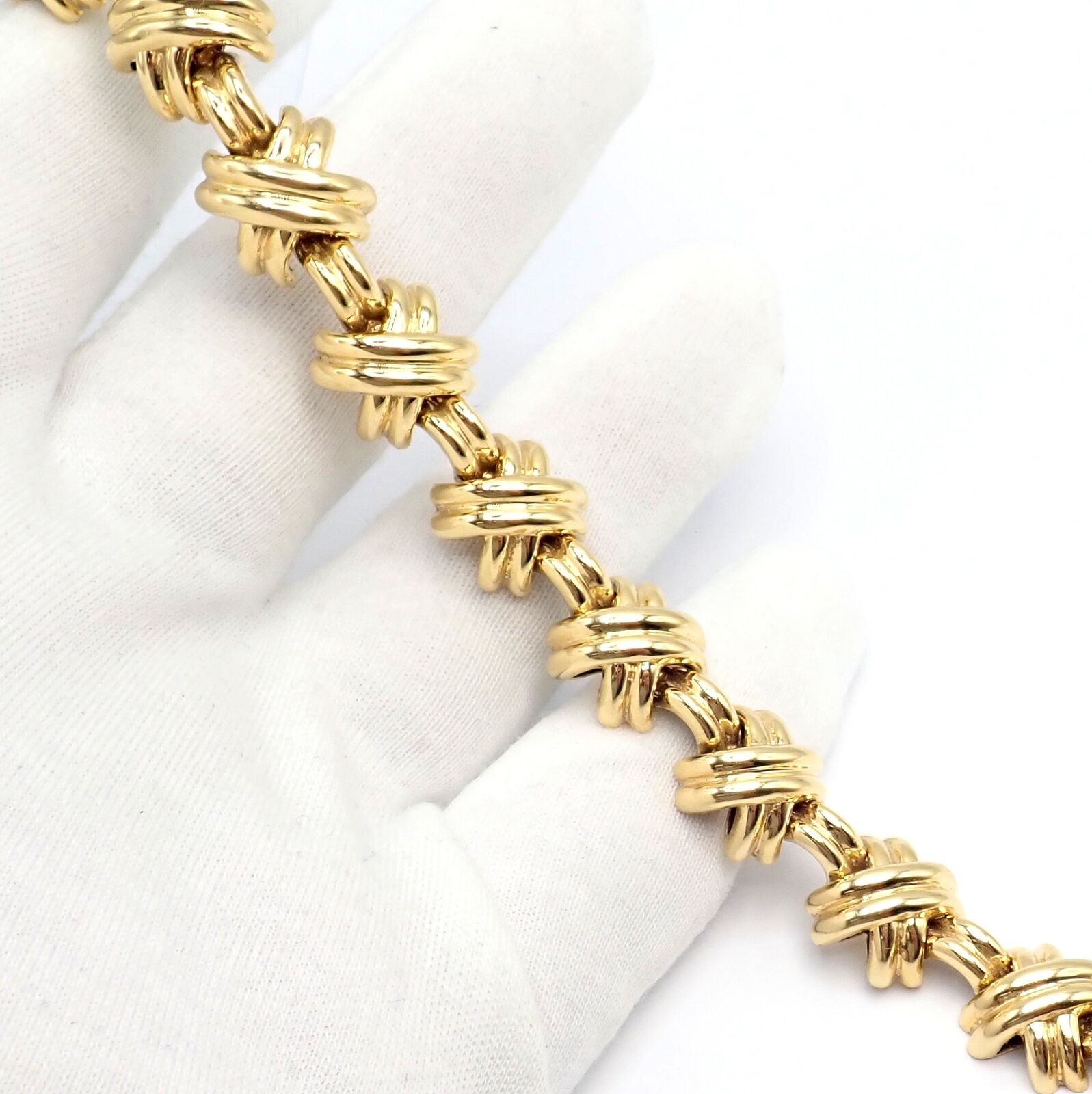 Vintage! Tiffany & Co. 18k Yellow Gold Large X Classic Signature Necklace | Fortrove