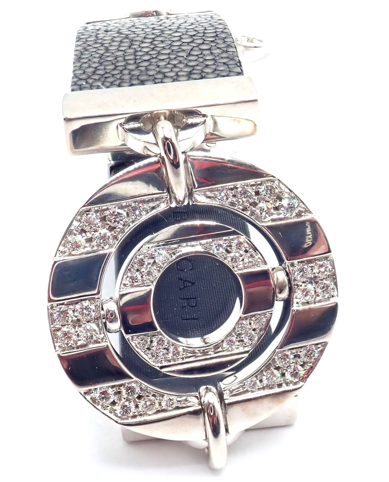 Authentic! Bvlgari Bulgari Astrale 18k White Gold Diamond Shagreen Bracelet | Fortrove
