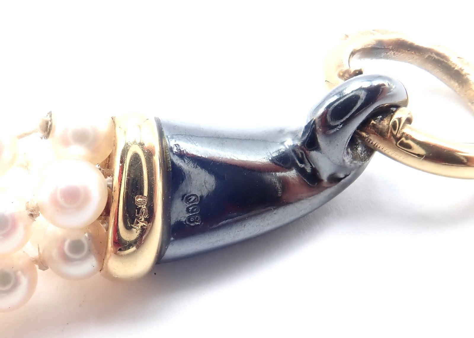 Panthere de Cartier Panther 18k Yellow Gold & Silverium Pearl Emerald Bracelet | Fortrove