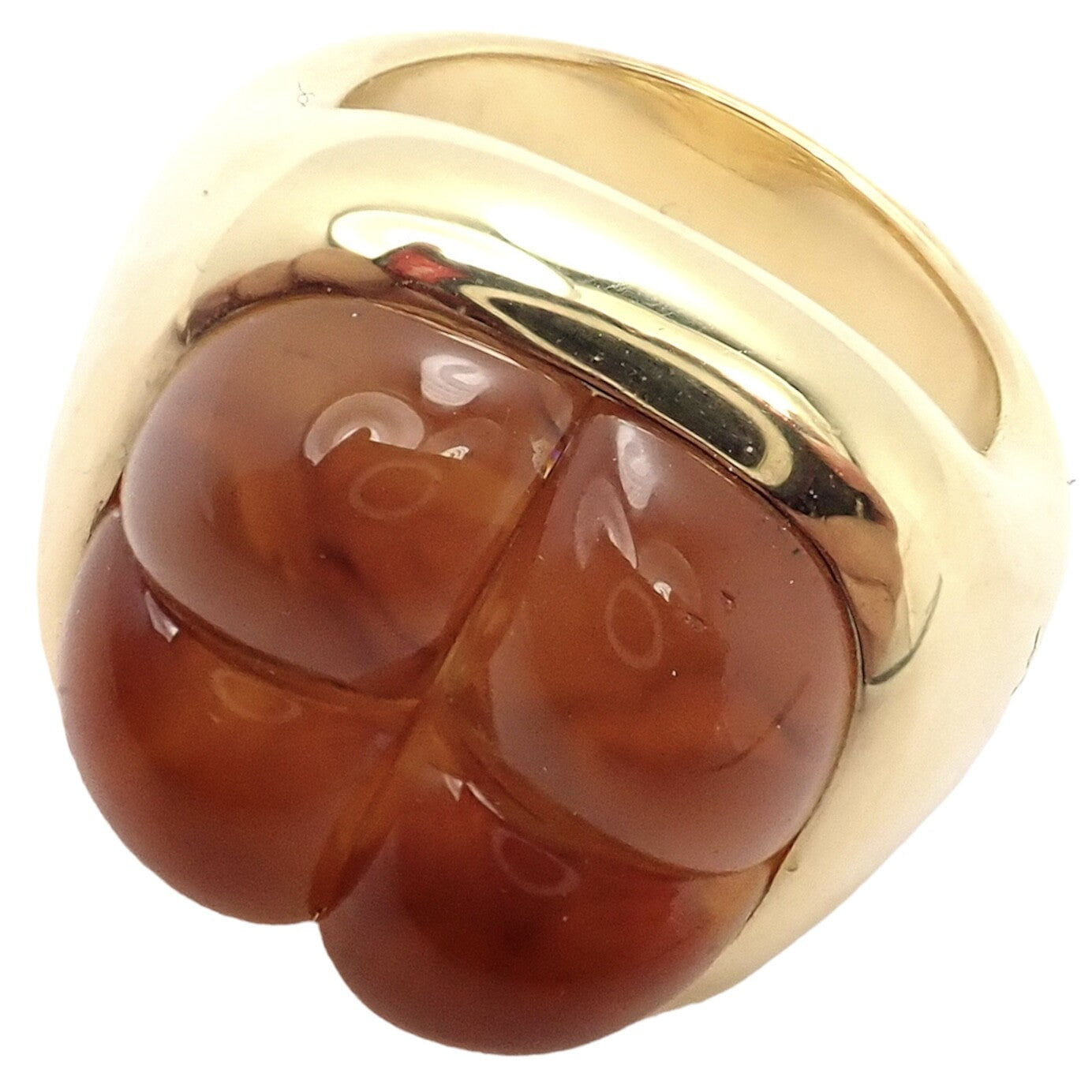 Rare! Authentic Pomellato 18k Yellow Gold Large 4 Citrine Ring Sz 6.5 | Fortrove