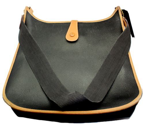 Hermes Clothing, Shoes & Accessories:Women:Women's Bags & Handbags Authentic! Hermes Evelyne Black + Brown Trim Leather GM Handbag Purse
