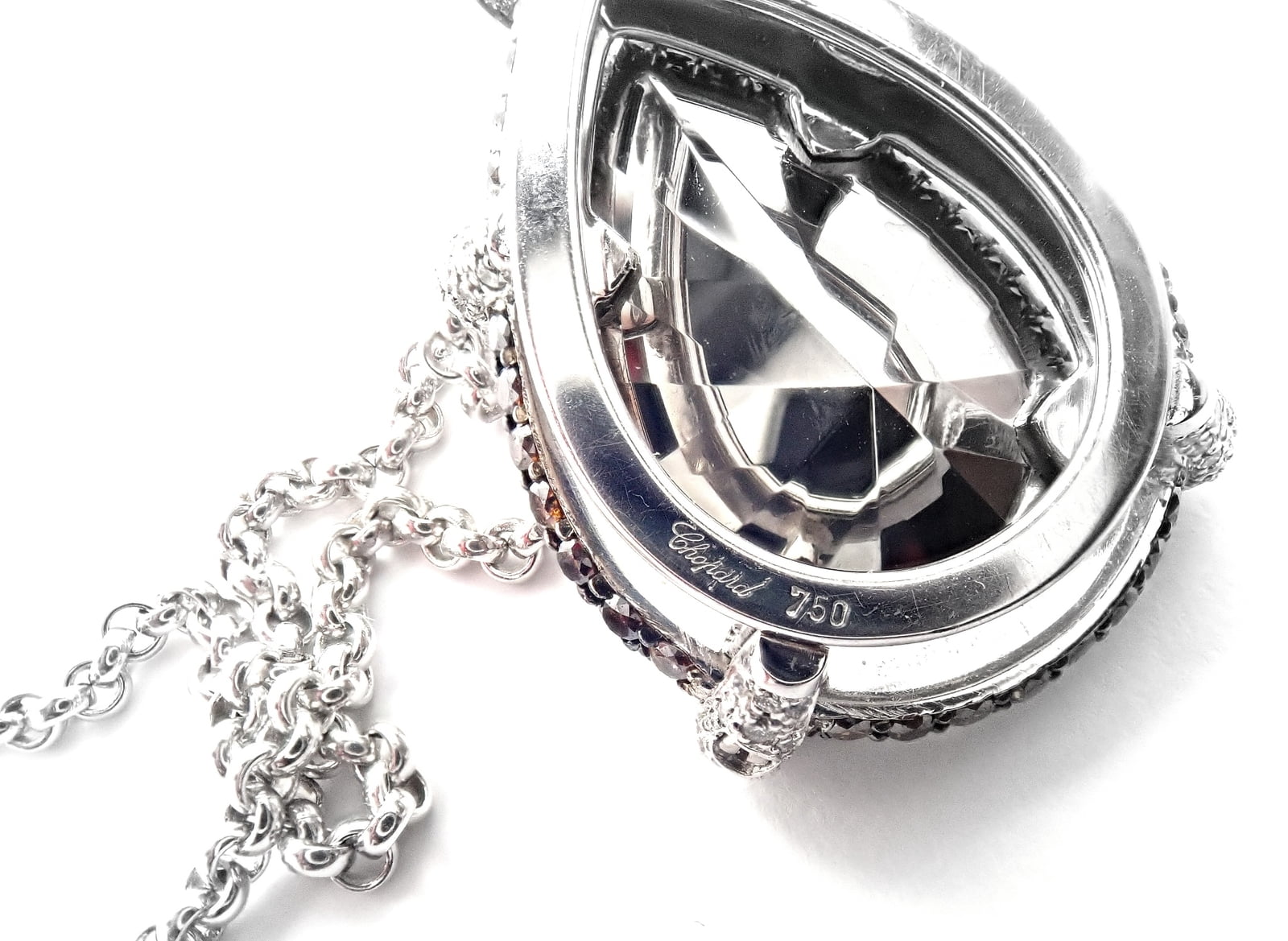 Chopard Jewelry & Watches:Fine Jewelry:Necklaces & Pendants Authentic! Chopard Golden Diamonds 18k White Gold Diamond Chrome Stone Necklace