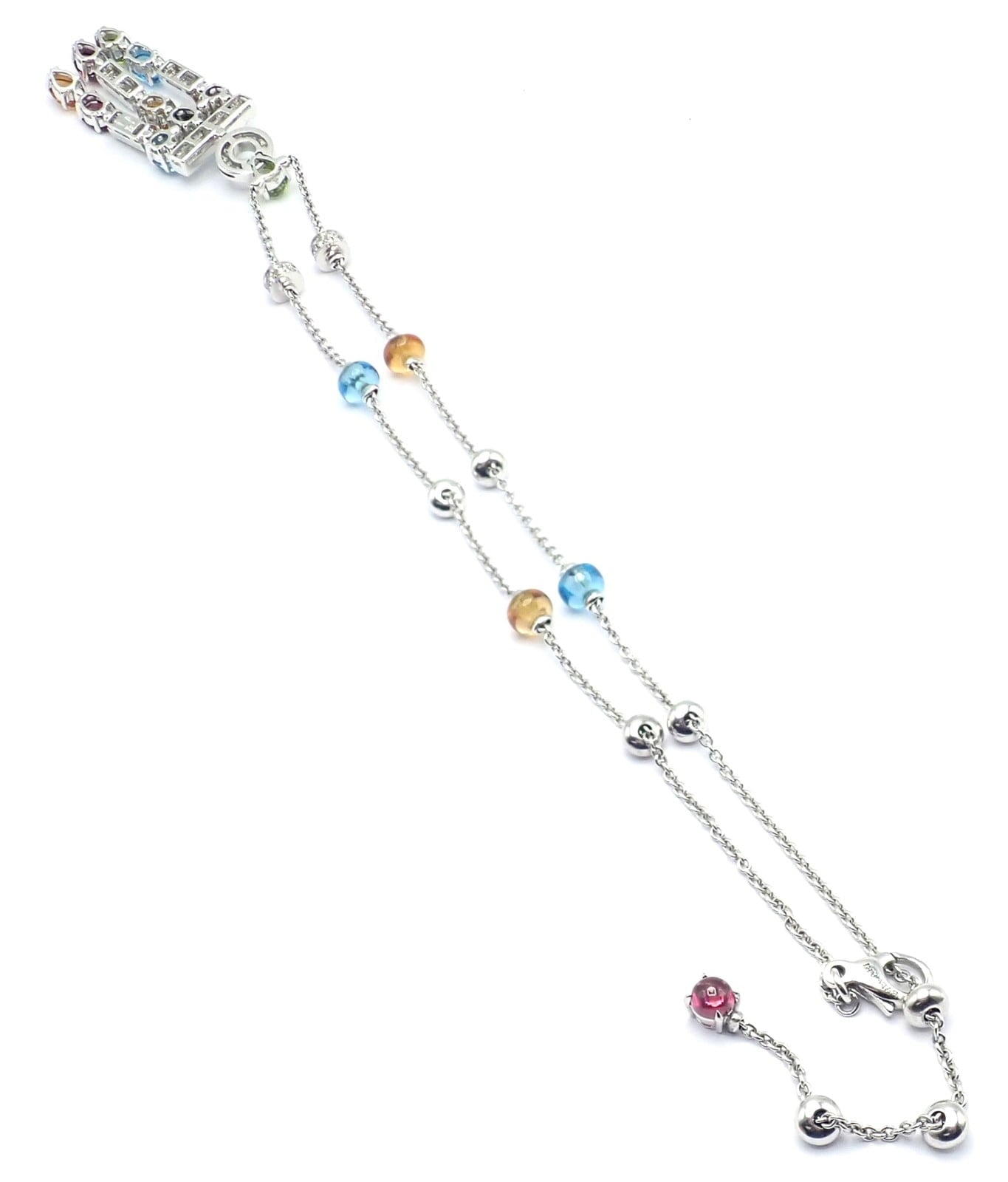 Bulgari Jewelry & Watches:Fine Jewelry:Necklaces & Pendants Authentic! Bvlgari Bulgari Allegra 18k White Gold Diamond Color Stones Necklace
