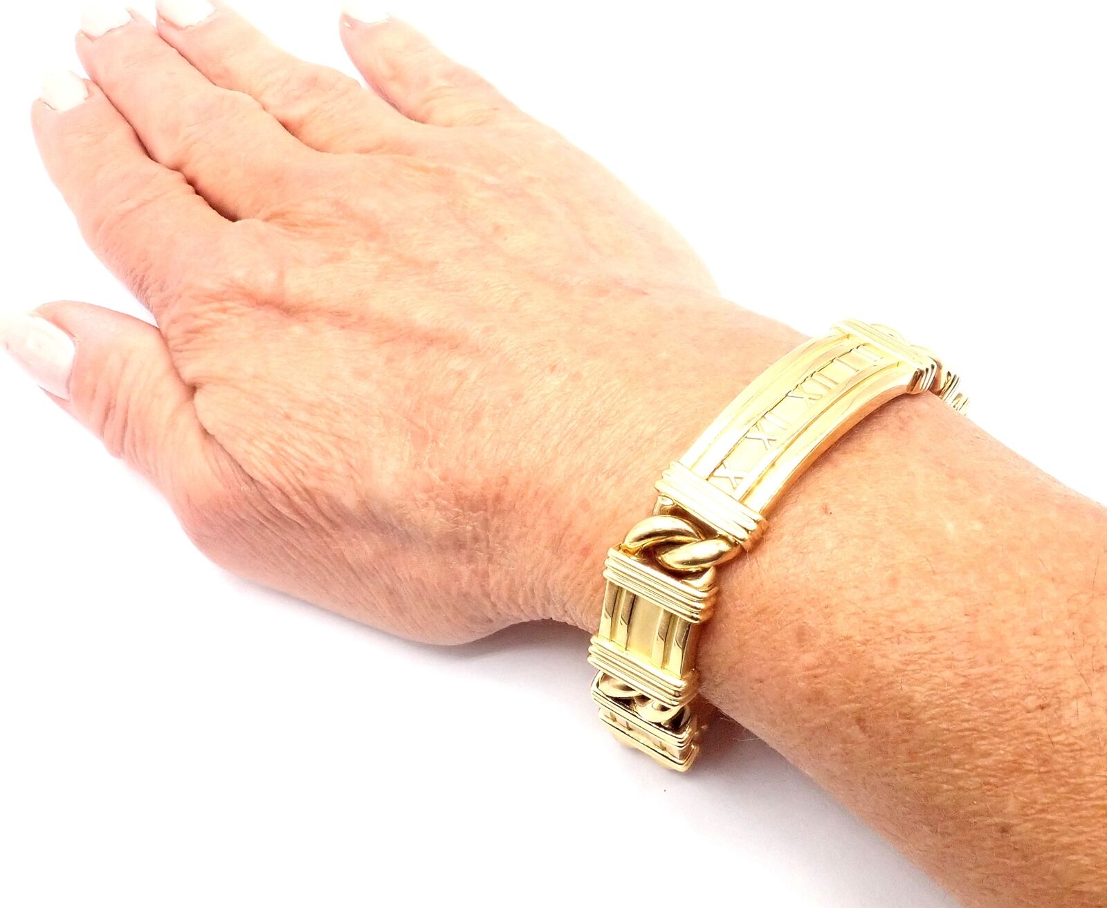 Vintage! Authentic Tiffany & Co Atlas 18k Yellow Gold Link Bracelet 1995 | Fortrove