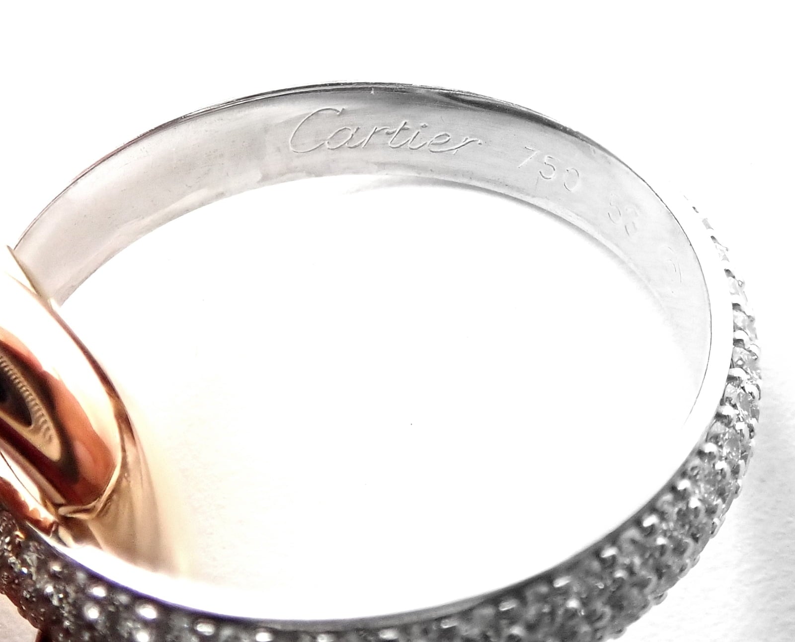 Cartier Jewelry & Watches:Fine Jewelry:Rings Authentic! Cartier Trinity Classic Diamond 18k White Yellow Rose Gold Band Ring