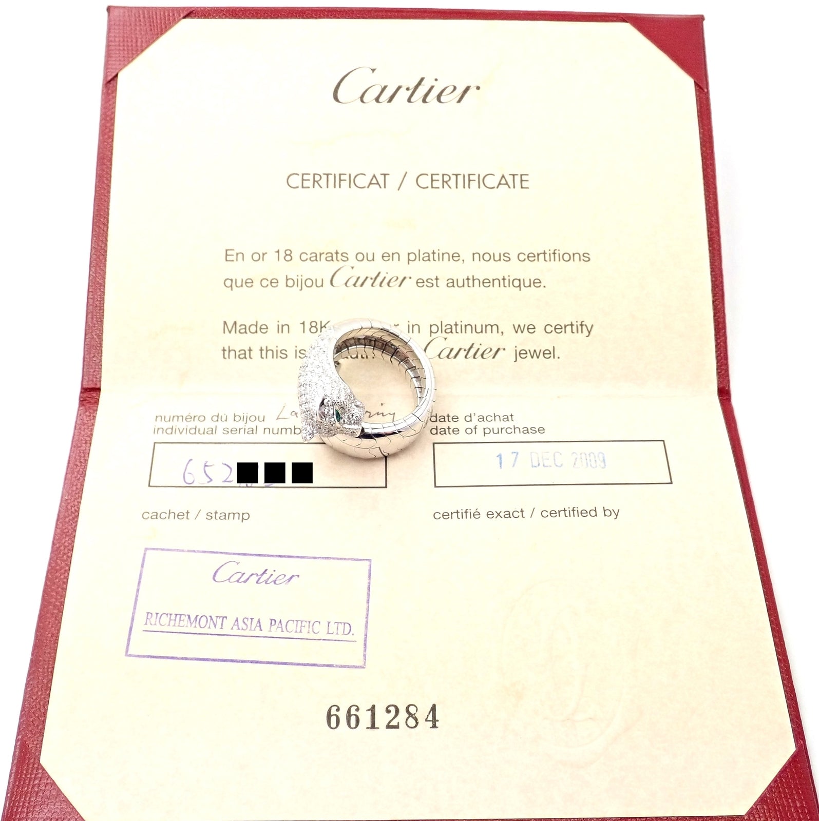 Cartier Jewelry & Watches:Fine Jewelry:Rings Authentic! Cartier Panther 18k White Gold Diamond Emerald Onyx Band Ring Cert.
