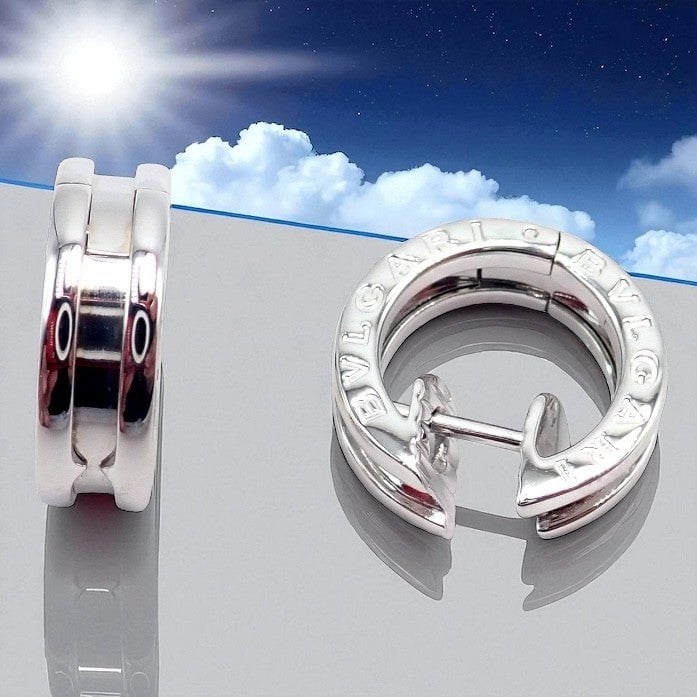 Bulgari Jewelry & Watches:Fine Jewelry:Earrings Authentic! Vintage BULGARI BULGARI B.Zero1 18k White Gold Earrings