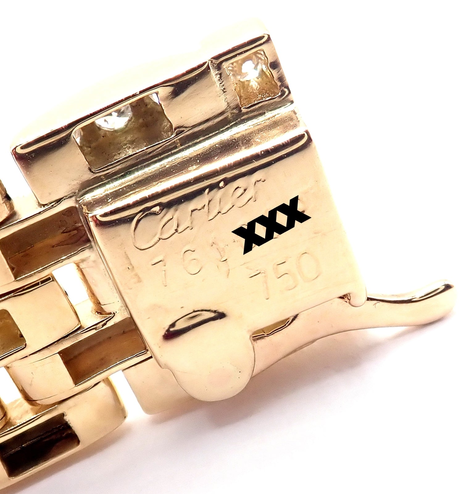 Authentic Cartier Maillon Panthere 18K Gold Diamond Five Row Link Gold Bracelet | Fortrove