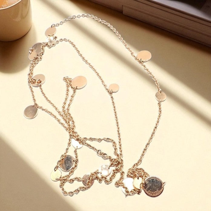 Authentic! Hermes Confetti 18k Rose Gold 42" Long Link Chain Necklace | Fortrove