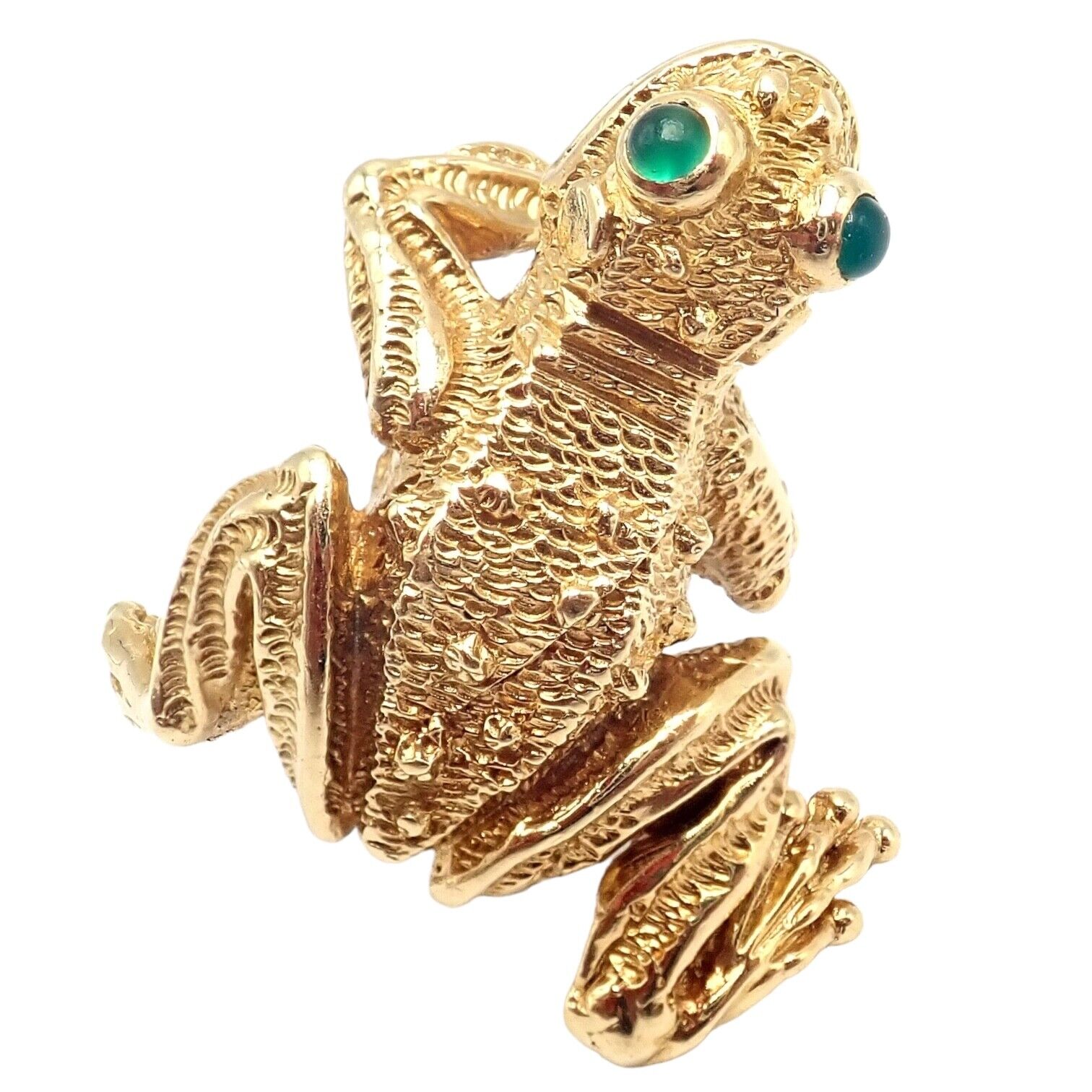 Authentic! Kurt Wayne 18k Yellow Gold Frog Emerald Ring | Fortrove