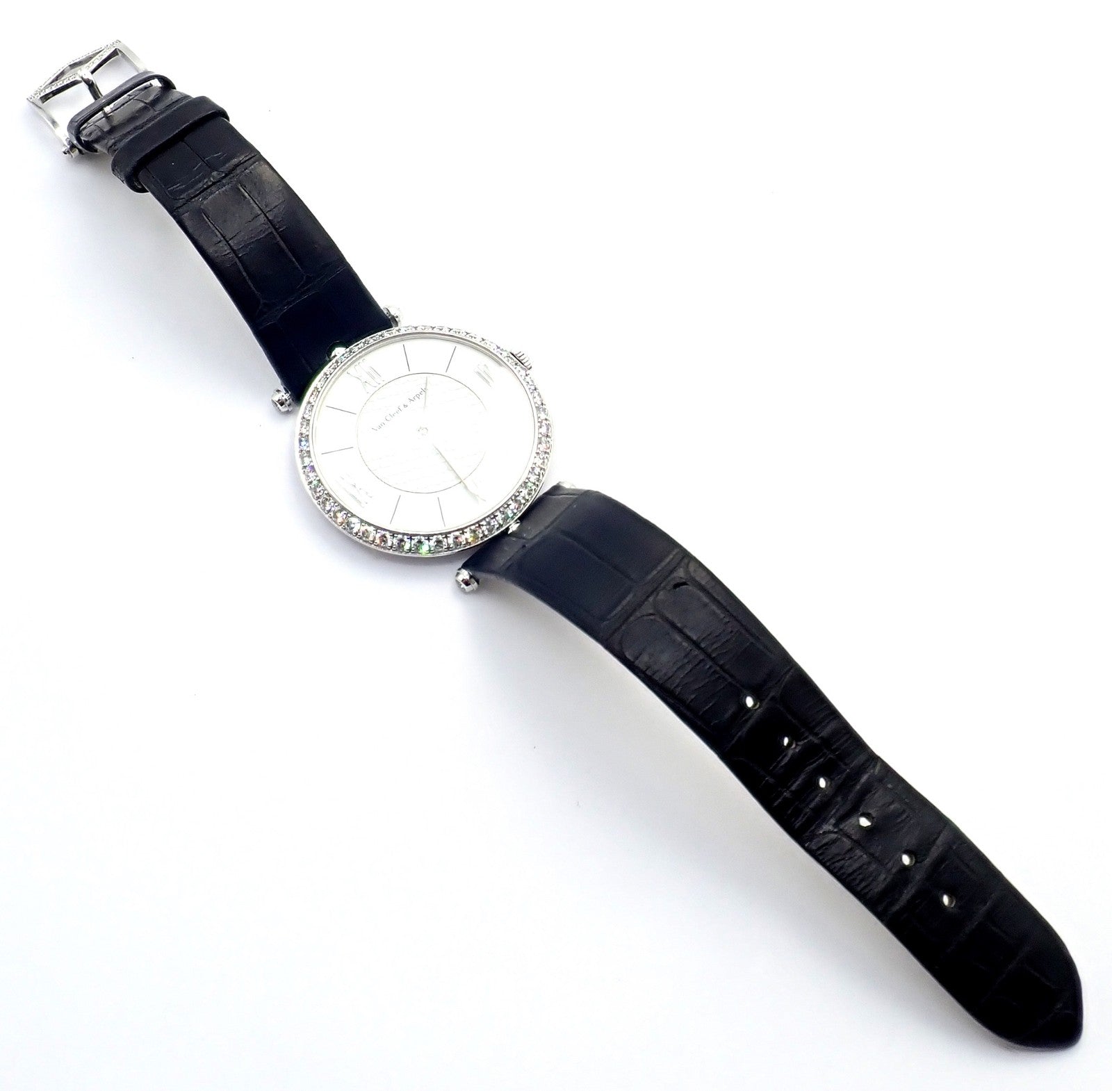 Van Cleef & Arpels Pierre Arpels 18K White Gold Diamond 38mm Watch Cert. Box! | Fortrove