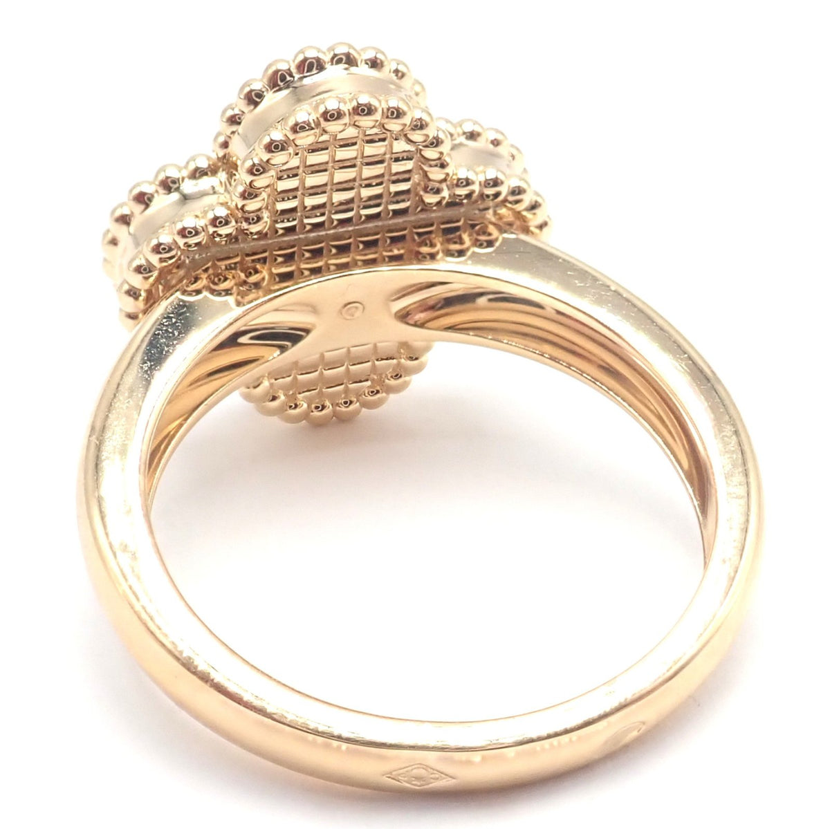 Van Cleef & Arpels Jewelry & Watches:Fine Jewelry:Rings Van Cleef & Arpels Vintage Alhambra 18k Yellow Gold Mother Of Pearl Diamond Ring