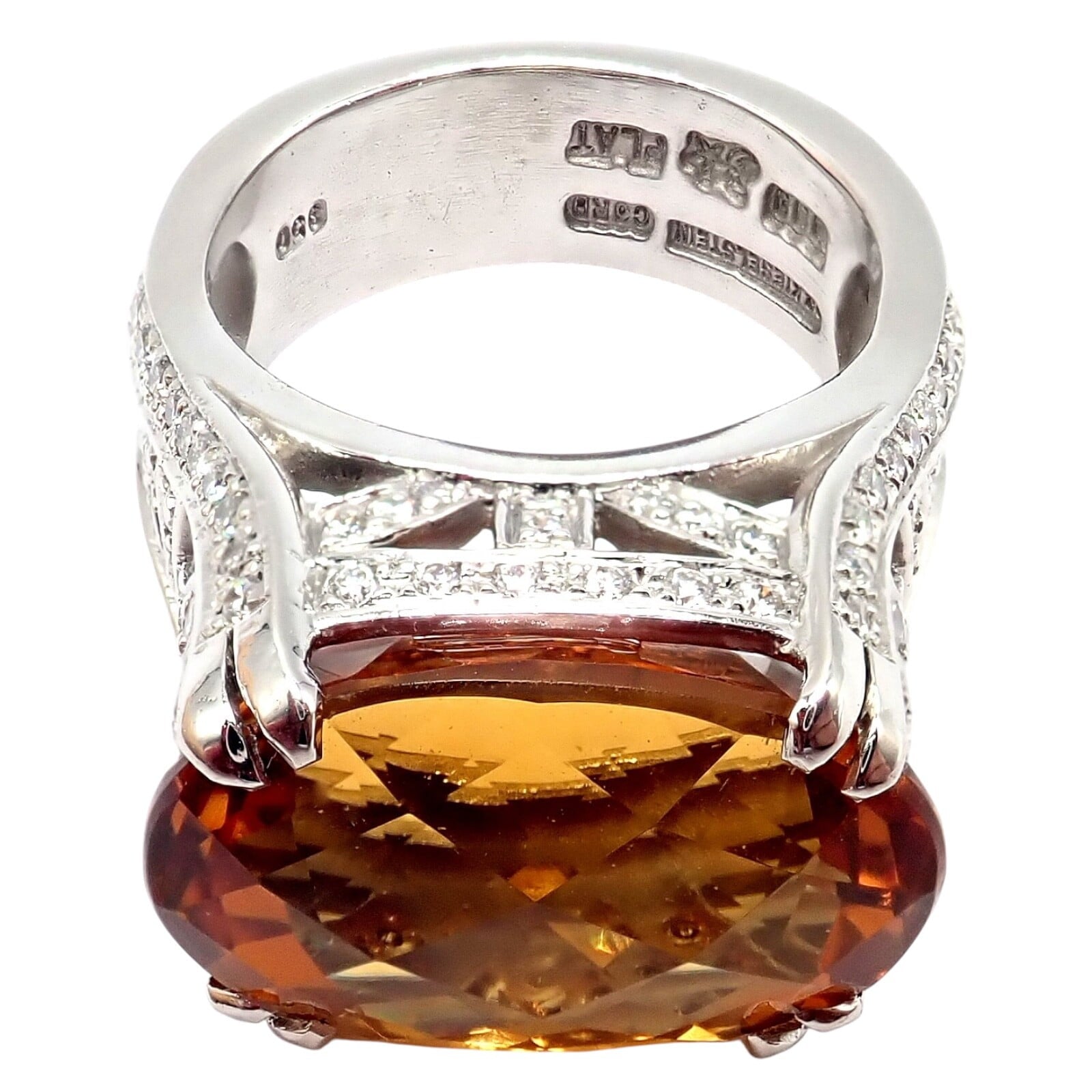 Kieselstein Cord Jewelry & Watches:Fine Jewelry:Rings Kieselstein Cord Platinum 2.5ct Diamond Golden Citrine Cockatil Ring 1999 sz 6.5
