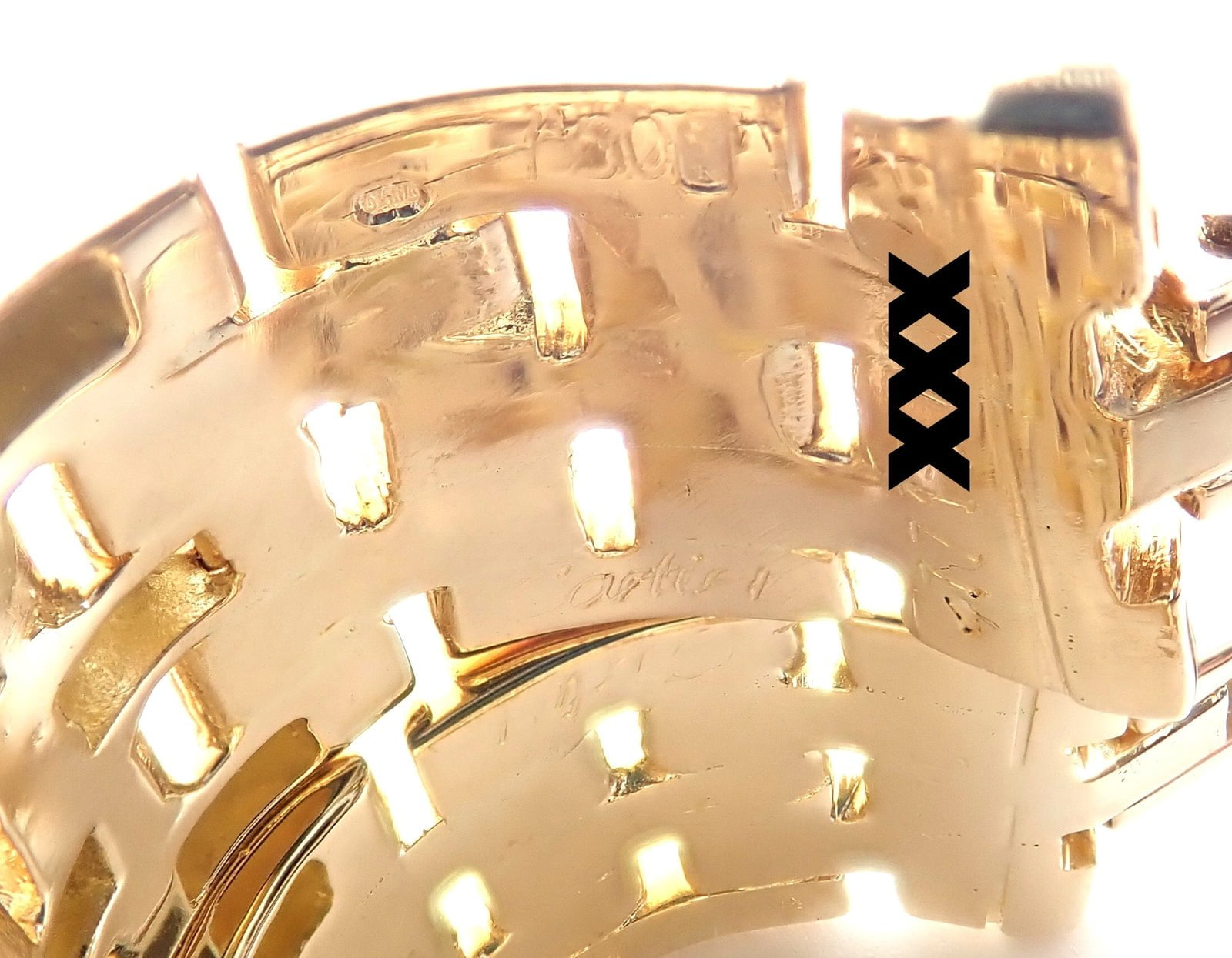 Authentic Cartier Maillon Panthere 18K Gold Diamond Five Row Link Gold Earrings | Fortrove