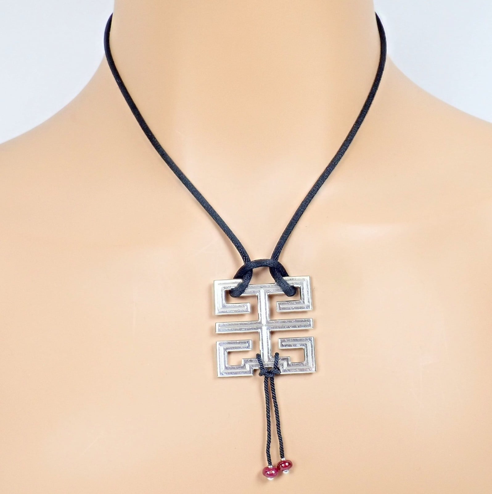 Cartier Jewelry & Watches:Fine Jewelry:Necklaces & Pendants Authentic! Cartier Le Baiser Du Dragon 18k White Gold Ruby Silk Cord Necklace