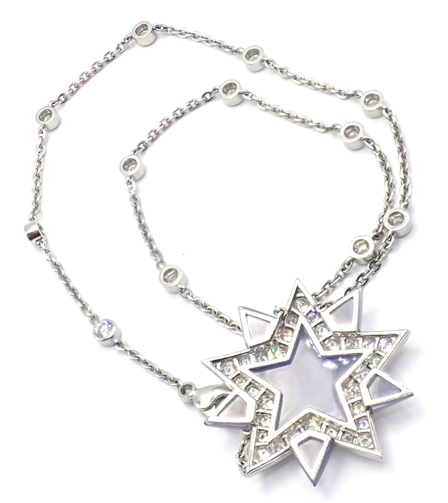 Tiffany & Co. Jewelry & Watches:Fine Jewelry:Necklaces & Pendants Authentic! Tiffany & Co Platinum Diamond Blue Chalcedony Star Pendant Necklace