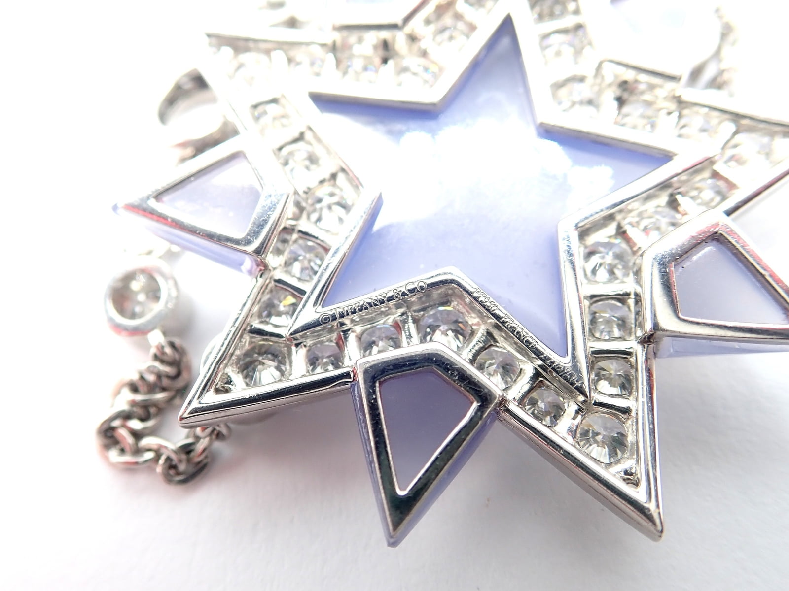 Tiffany & Co. Jewelry & Watches:Fine Jewelry:Necklaces & Pendants Authentic! Tiffany & Co Platinum Diamond Blue Chalcedony Star Pendant Necklace