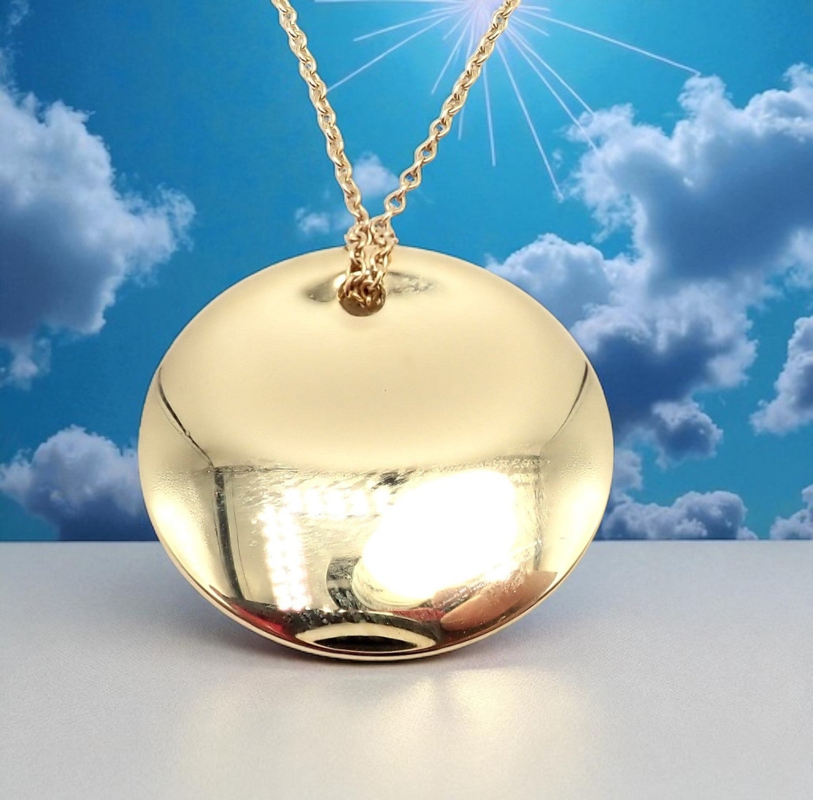 Tiffany & Co. Jewelry & Watches:Fine Jewelry:Necklaces & Pendants Vintage! Tiffany & Co Peretti 18k Yellow Gold 24mm Disc Pendant Necklace