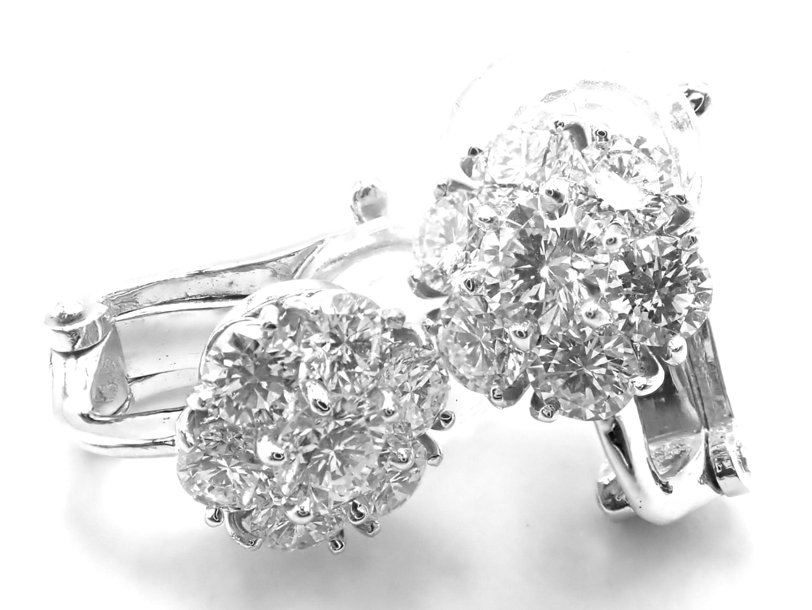 Van Cleef & Arpels Jewelry & Watches:Fine Jewelry:Earrings Authentic! Van Cleef & Arpels Platinum Diamond Fleurette Flower Earrings