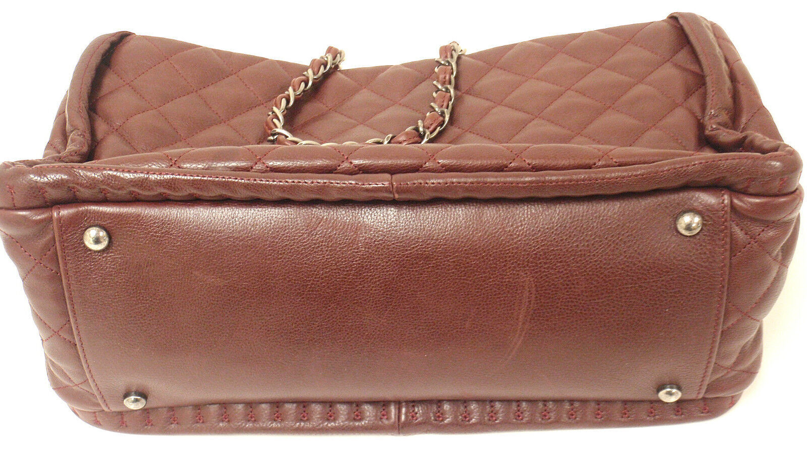 AUTHENTIC 2012 CHANEL ISTANBUL SOFT CAVIAR TOTE BURGUNDY LEATHER HANDBAG | Fortrove