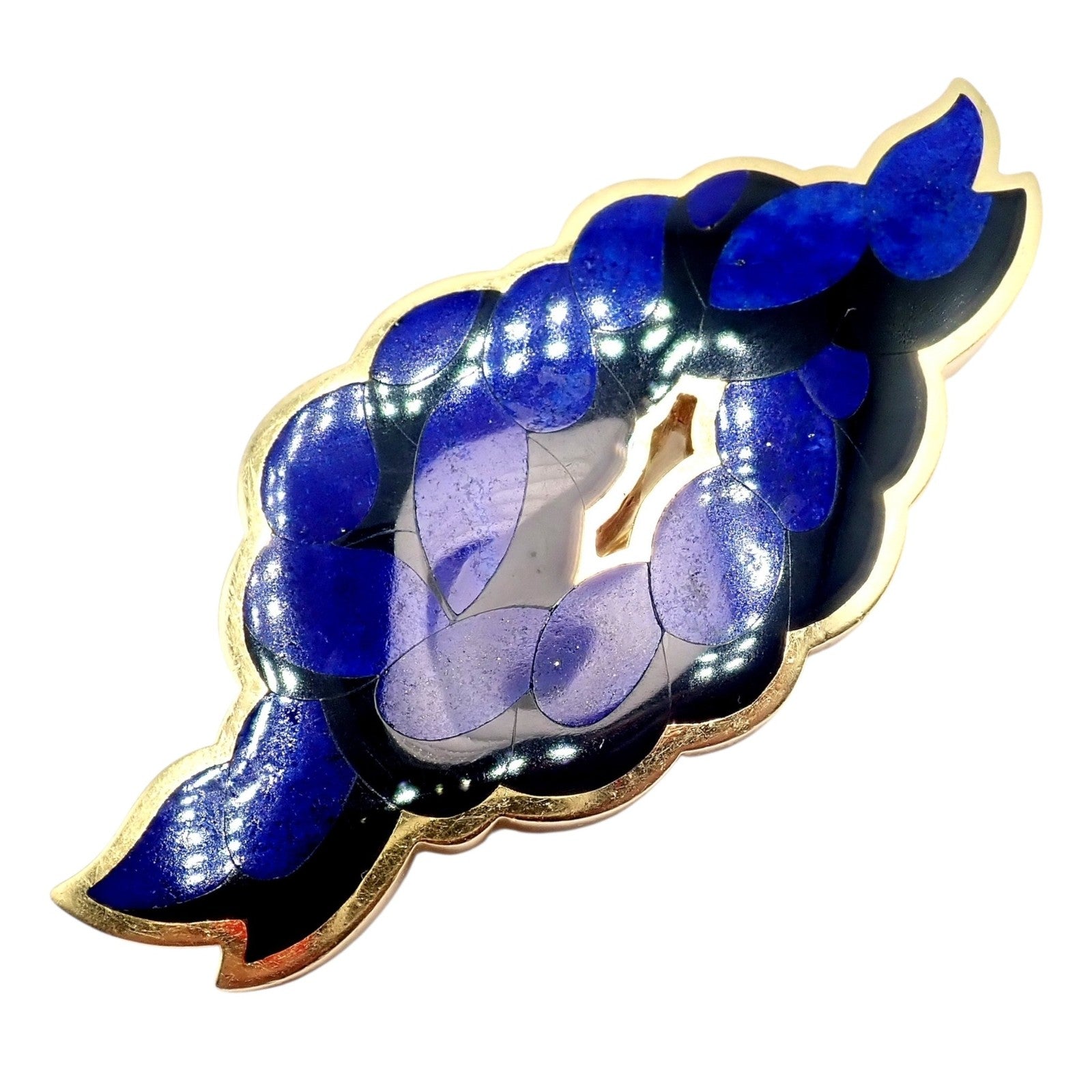 Rare Tiffany & Co. Cummings 18k Yellow Gold Lapis Onyx Nautical Rope Knot Brooch | Fortrove