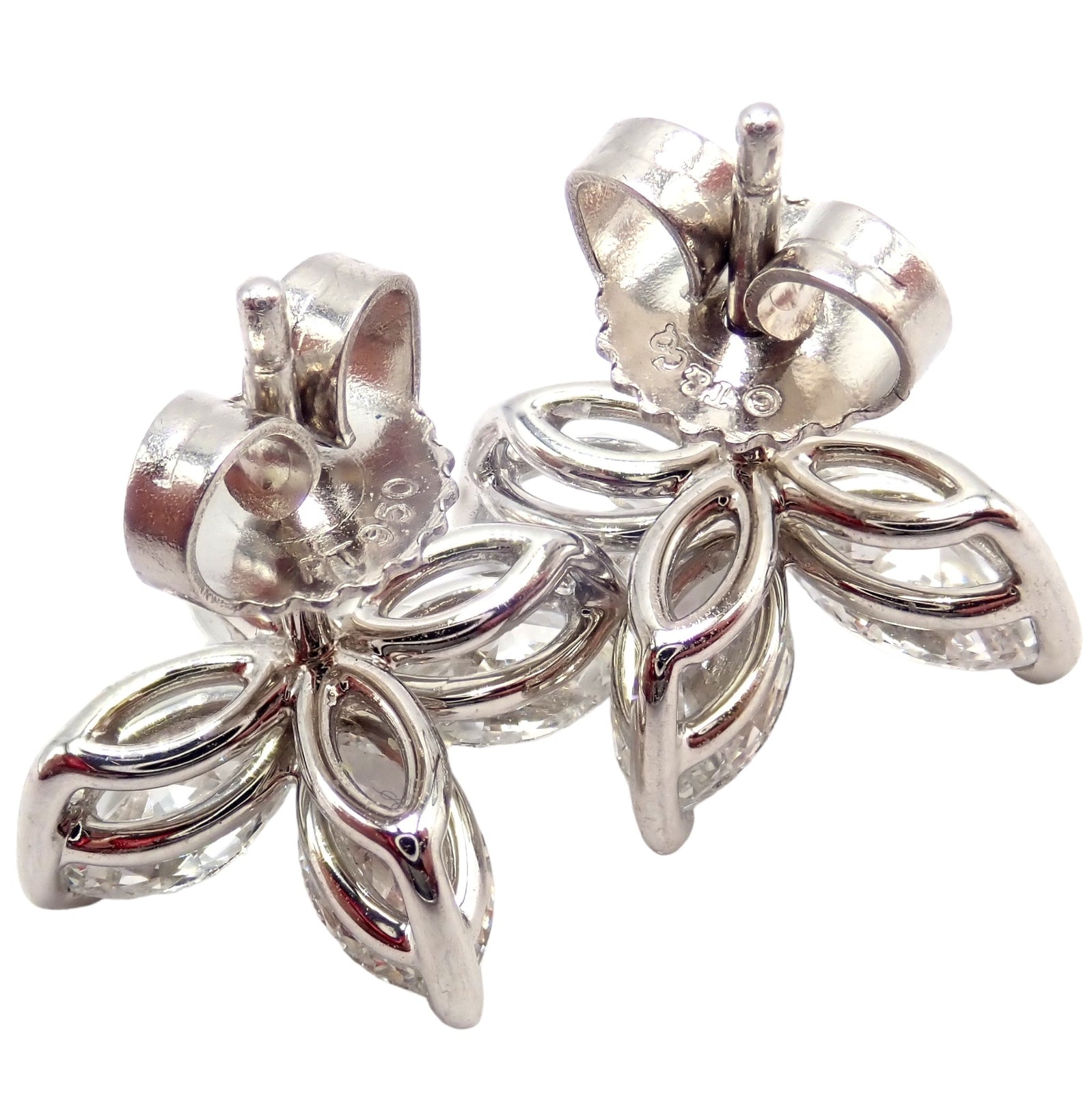 Authentic! Tiffany & Co Platinum Victoria Marquise Cut Diamond Large Earrings | Fortrove