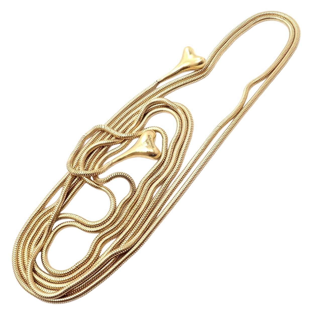 Authentic! Vintage Tiffany & Co 18k Yellow Gold 51" Extra Long Ginkgo Necklace | Fortrove