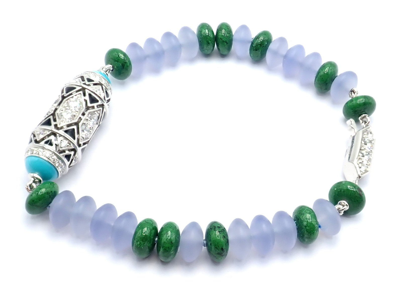 Authentic! Cartier 18k White Gold High Jewelry Géometrie & Contrastes Bracelet | Fortrove