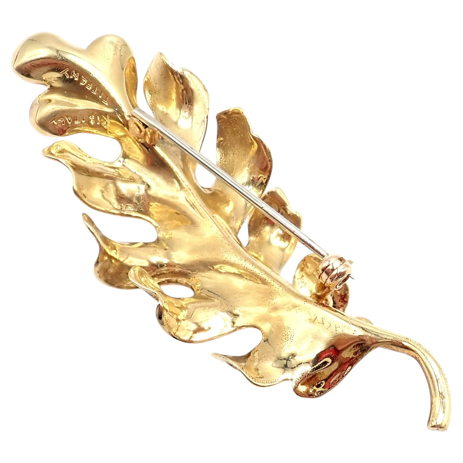 Vintage! Tiffany & Co. 18k Yellow Gold Leaf Pin Brooch | Fortrove