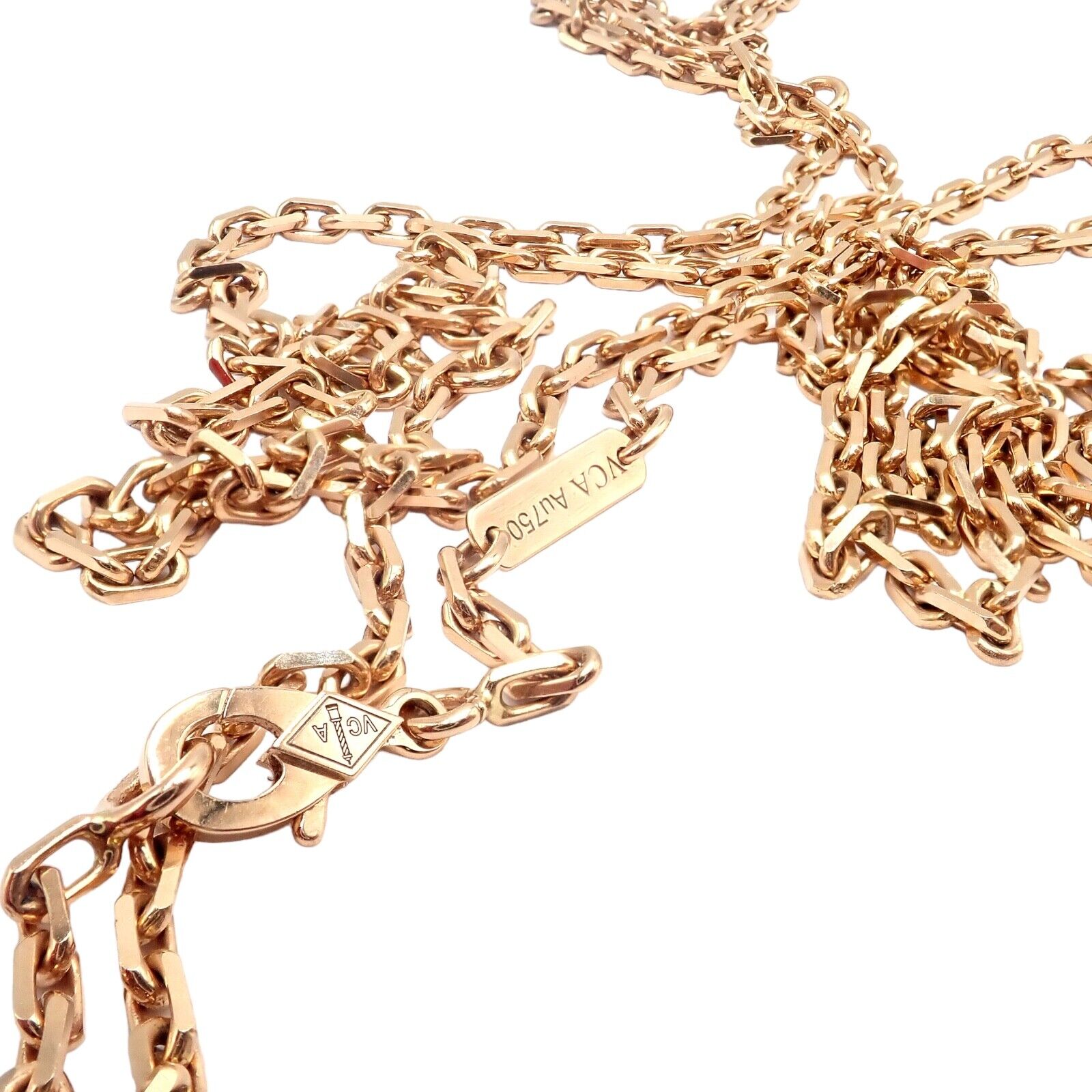 Van Cleef & Arpels Zodiaque 18k Rose Gold Leo Pendant Red Jasper Necklace + Cert | Fortrove